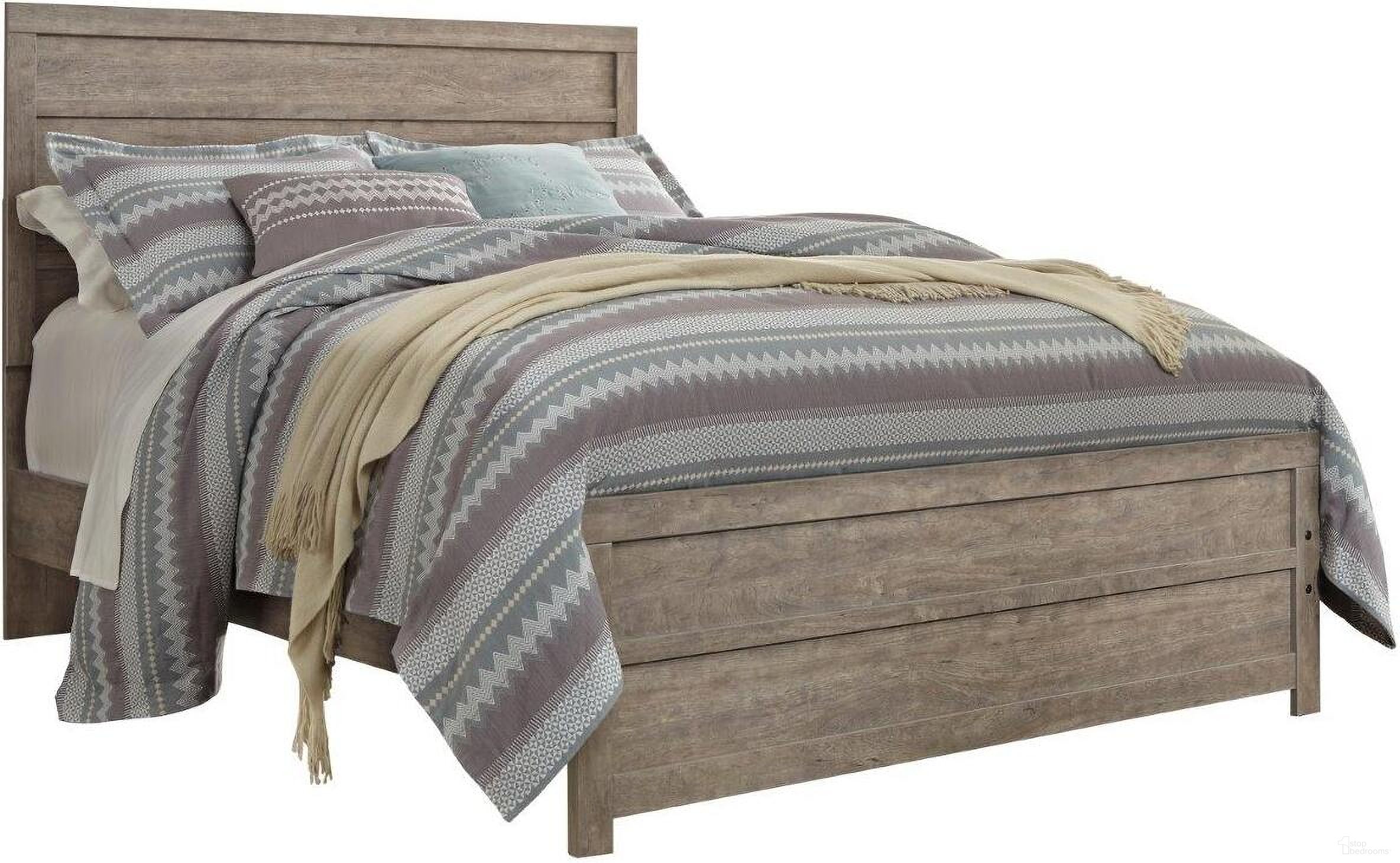 The appearance of Culverbach Grey Queen Panel Bed designed by Signature Design by Ashley in the transitional interior design. This gray piece of furniture was selected by 1StopBedrooms from Culverbach Collection to add a touch of cosiness and style into your home. Sku: B070-71;B070-96. Bed Type: Panel Bed. Material: Wood. Bed Size: Queen.