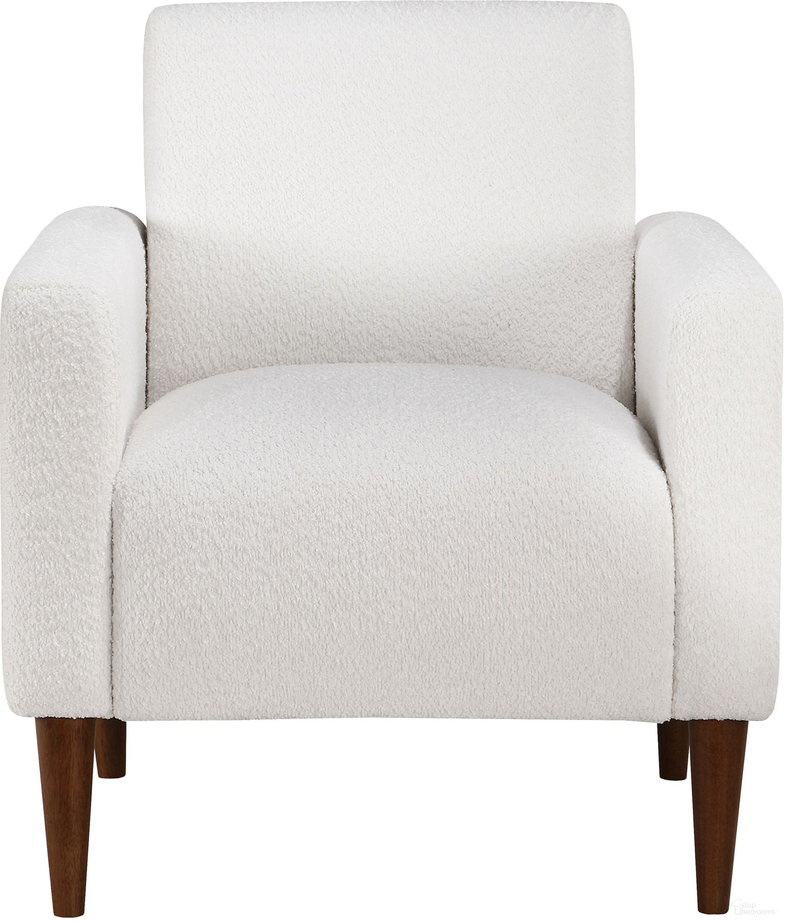The appearance of Cumulus Modern Arm Chair In Milky White designed by Comfort Pointe in the modern / contemporary interior design. This milky white piece of furniture  was selected by 1StopBedrooms from Cumulus Collection to add a touch of cosiness and style into your home. Sku: 8301-59. Material: Boucle.