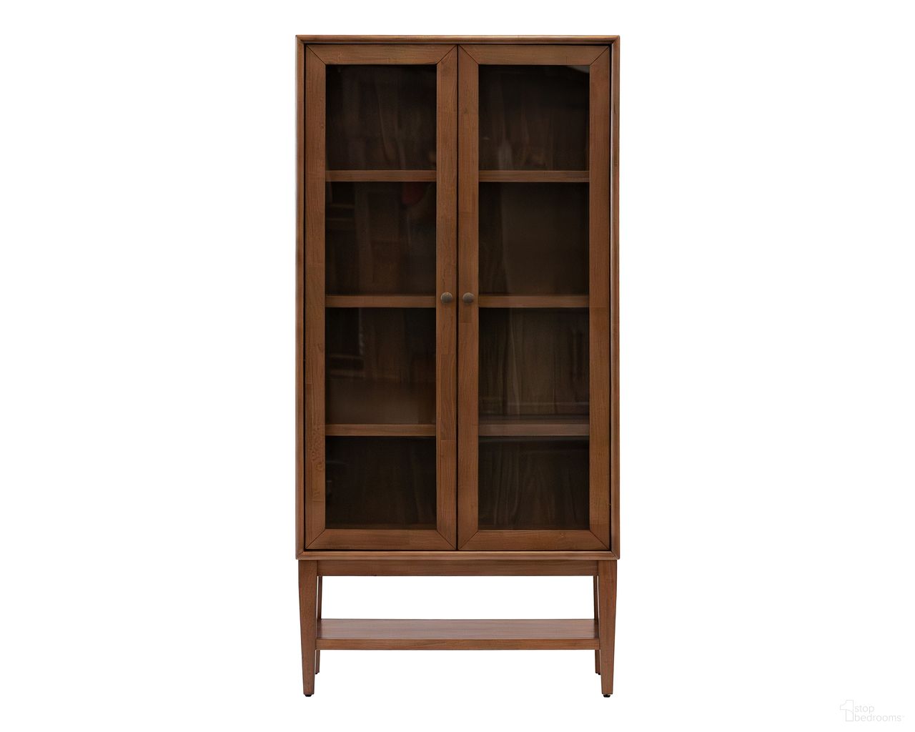 Cupertino Wood Dining Display Cabinet In Brown
