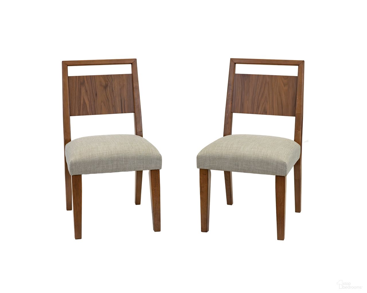 Cupertino Wood Kitchen Table Dining Chair Set of 2 In Brown
