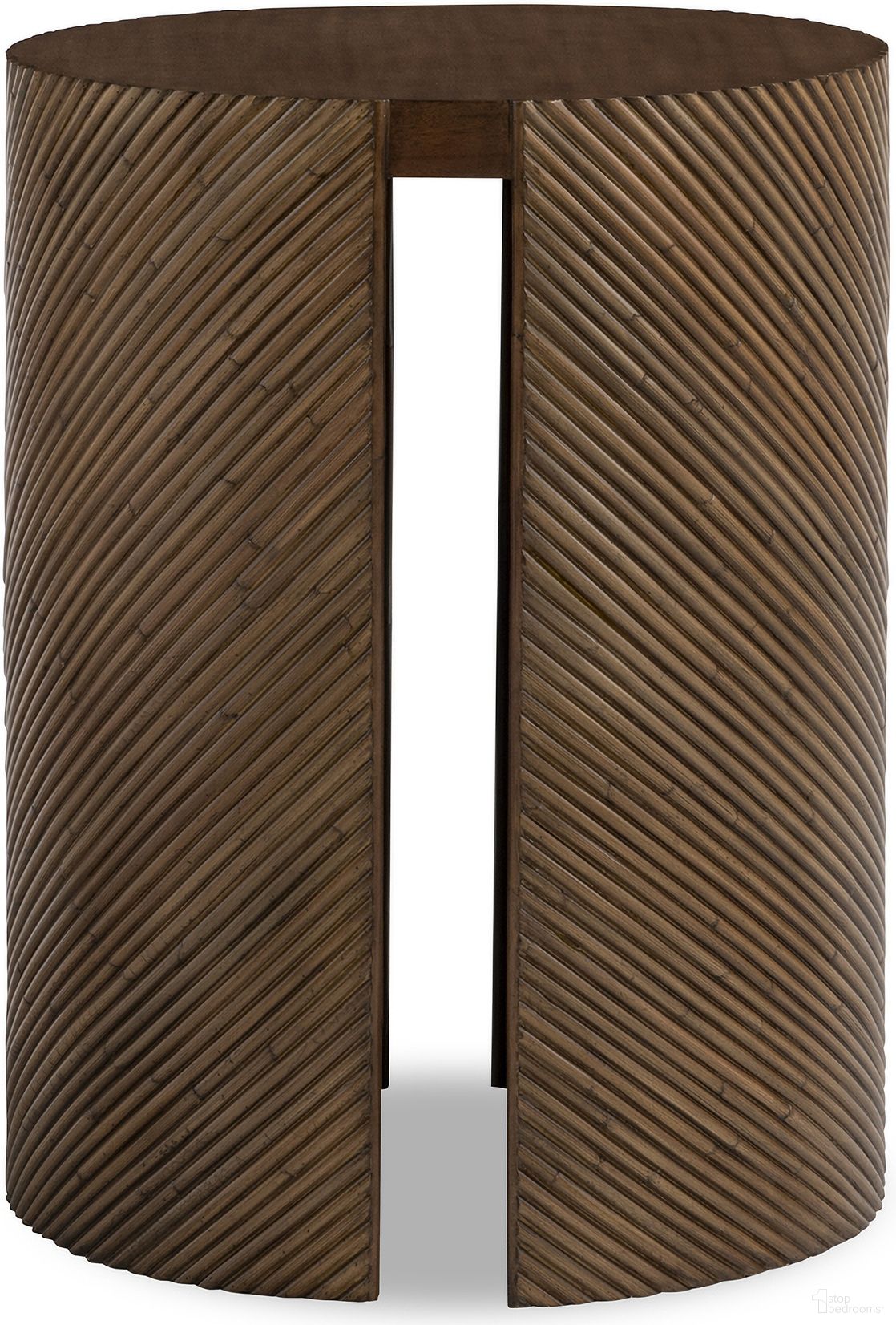 The appearance of Curate Canna Accent Table In Brown designed by Century Furniture in the transitional interior design. This brown piece of furniture was selected by 1StopBedrooms from Curate Collection to add a touch of cosiness and style into your home. Sku: CT6106. Material: Rattan.