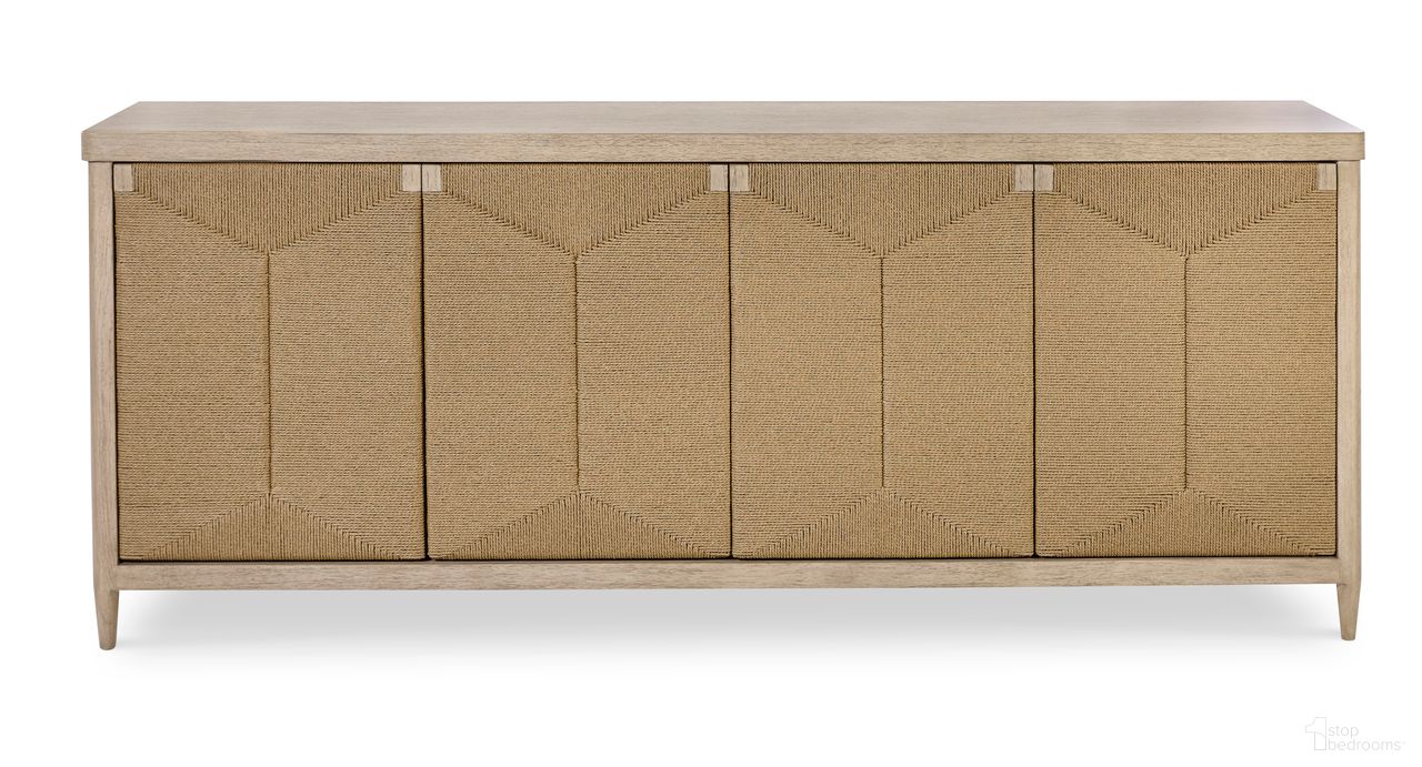The appearance of Curate Palmetto Four Door Credenza In Natural designed by Century Furniture in the transitional interior design. This natural piece of furniture was selected by 1StopBedrooms from Curate Collection to add a touch of cosiness and style into your home. Sku: CT6125. Material: Mindi Veneer.
