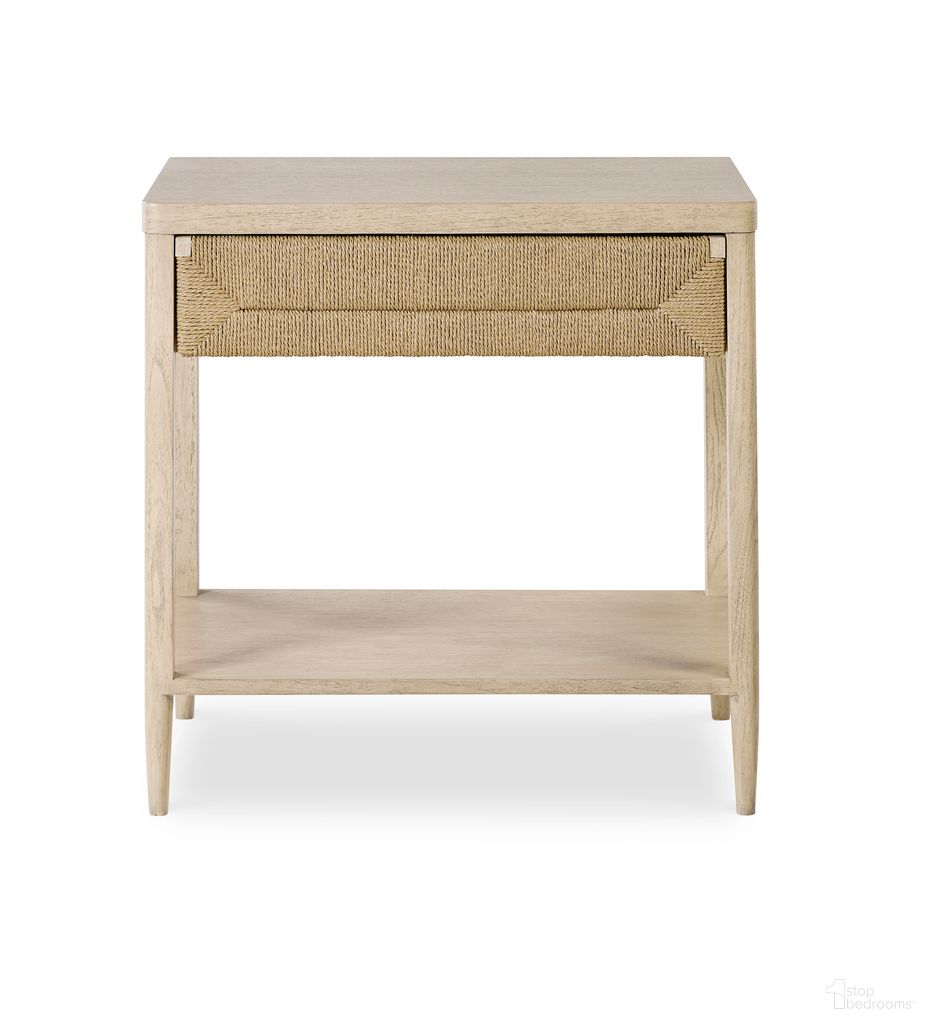 The appearance of Curate Palmetto Single Drawer Nightstand In Natural designed by Century Furniture in the transitional interior design. This natural piece of furniture was selected by 1StopBedrooms from Curate Collection to add a touch of cosiness and style into your home. Sku: CT6121. Material: Mindi Veneer.