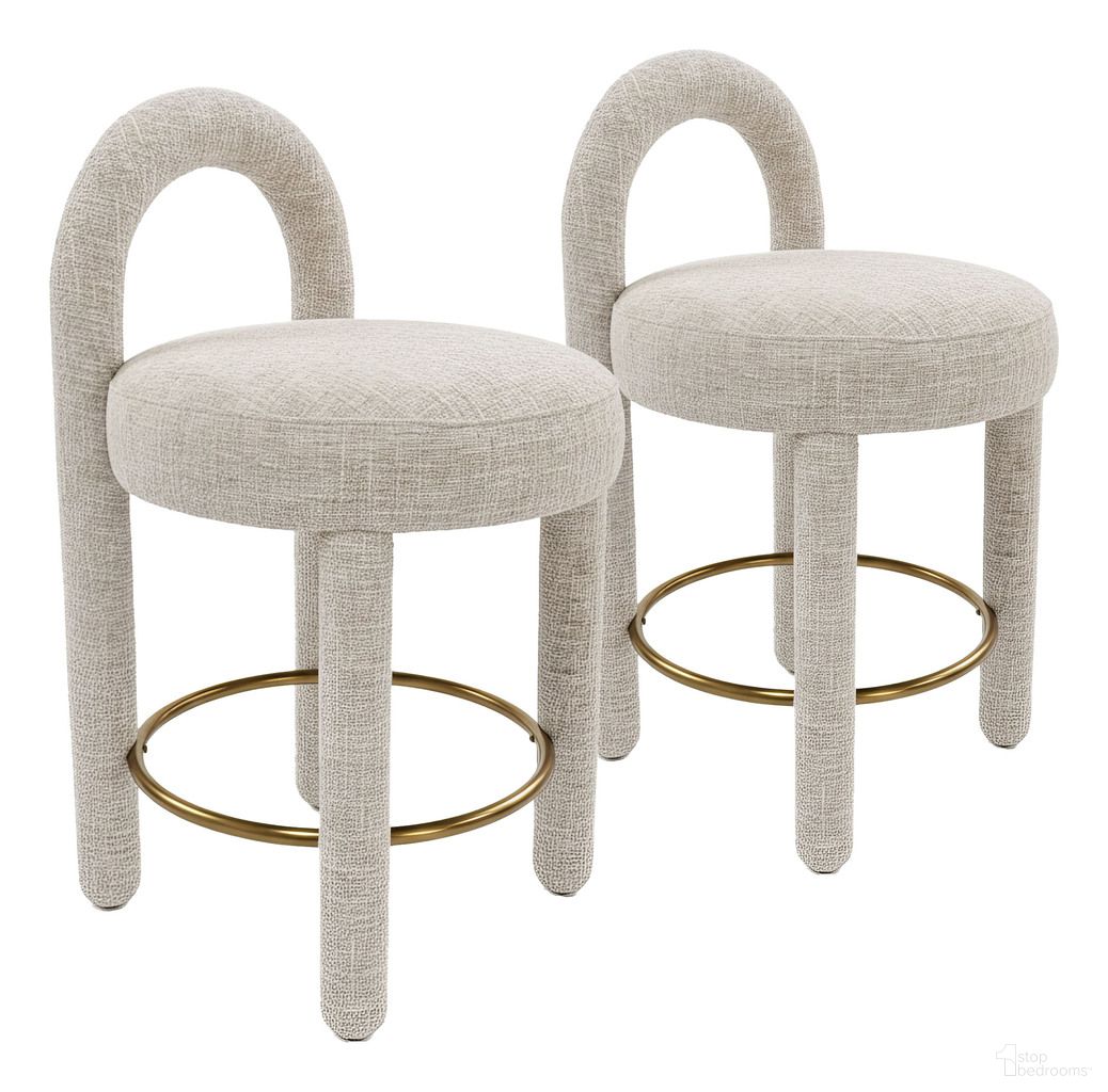 The appearance of Curco Counter Stool Set of 2 In Gray designed by Zuo Modern in the modern / contemporary interior design. This gray piece of furniture was selected by 1StopBedrooms from Curco Collection to add a touch of cosiness and style into your home. Sku: 110993. Material: Polyester.