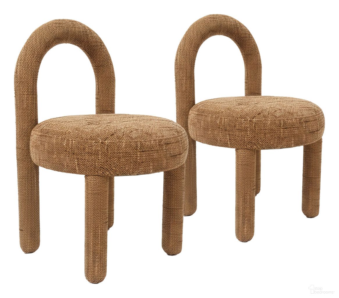 The appearance of Curco Dining Chair Set of 2 In Brown designed by Zuo Modern in the modern / contemporary interior design. This brown piece of furniture was selected by 1StopBedrooms from Curco Collection to add a touch of cosiness and style into your home. Sku: 110992. Material: Polyester. Chair Type: Side Chair.