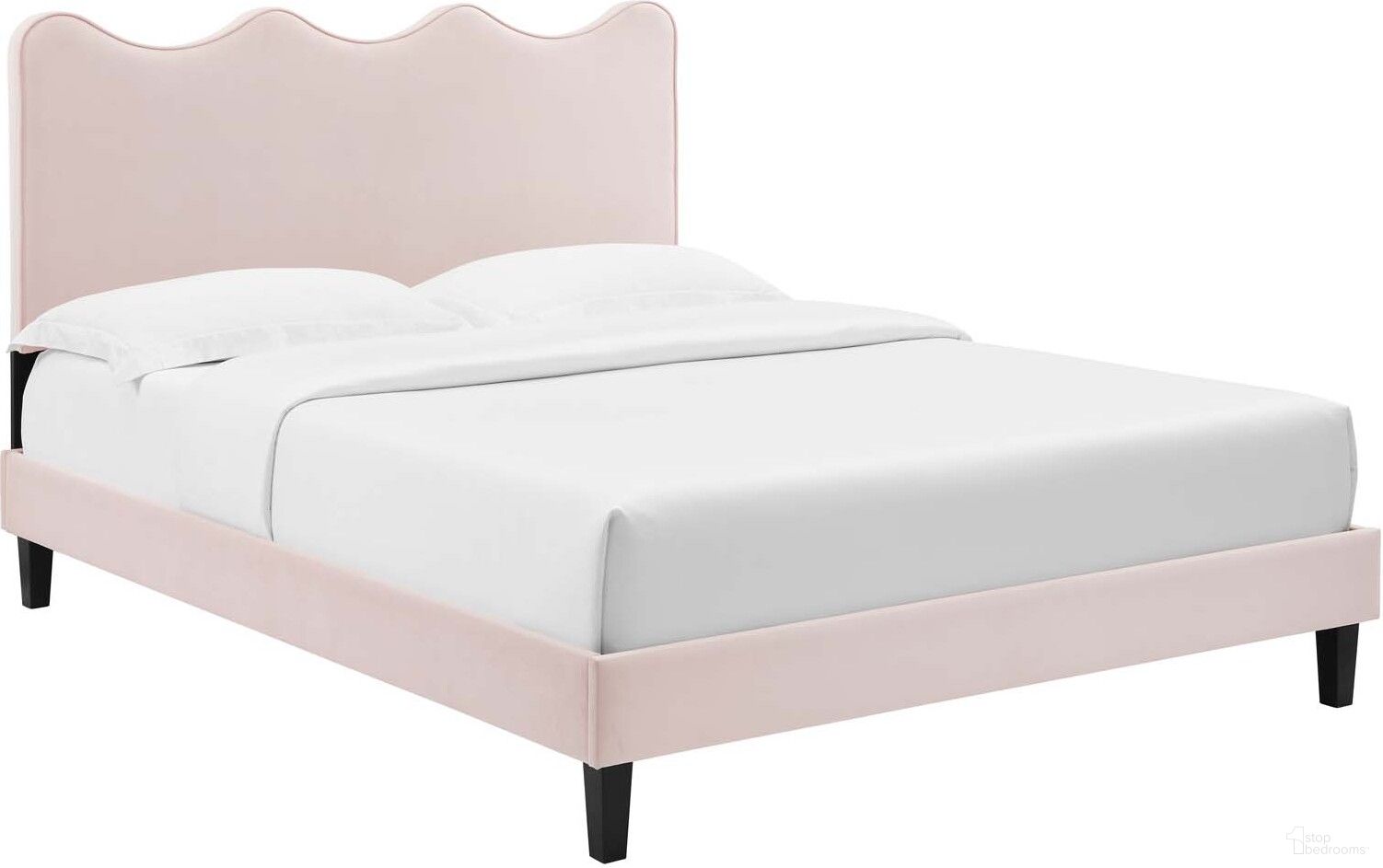 Current Performance Velvet Full Platform Bed In Pink MOD-6732-PNK