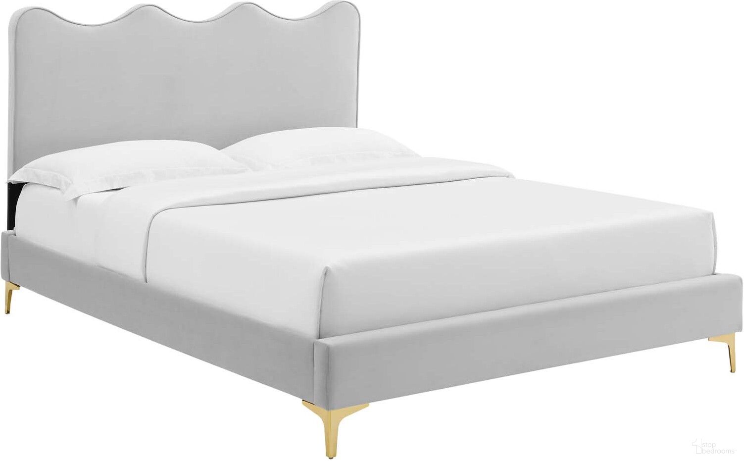 Current Performance Velvet Twin Platform Bed In Light Gray MOD-6727-LGR