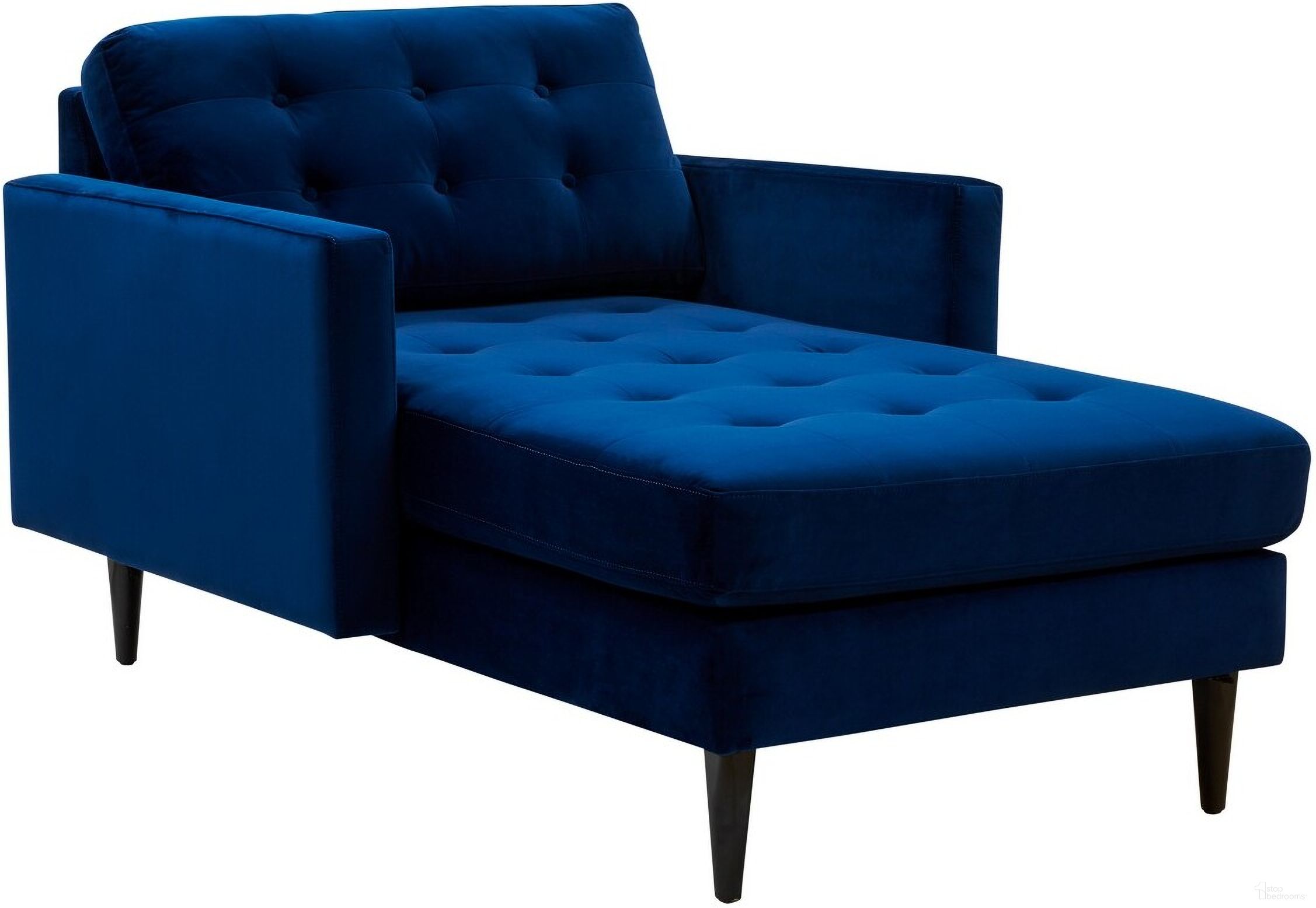 The appearance of Curtis Tufted Chaise In Navy designed by Safavieh Couture in the modern / contemporary interior design. This navy piece of furniture was selected by 1StopBedrooms from Curtis Collection to add a touch of cosiness and style into your home. Sku: SFV4760A. Material: Wood.