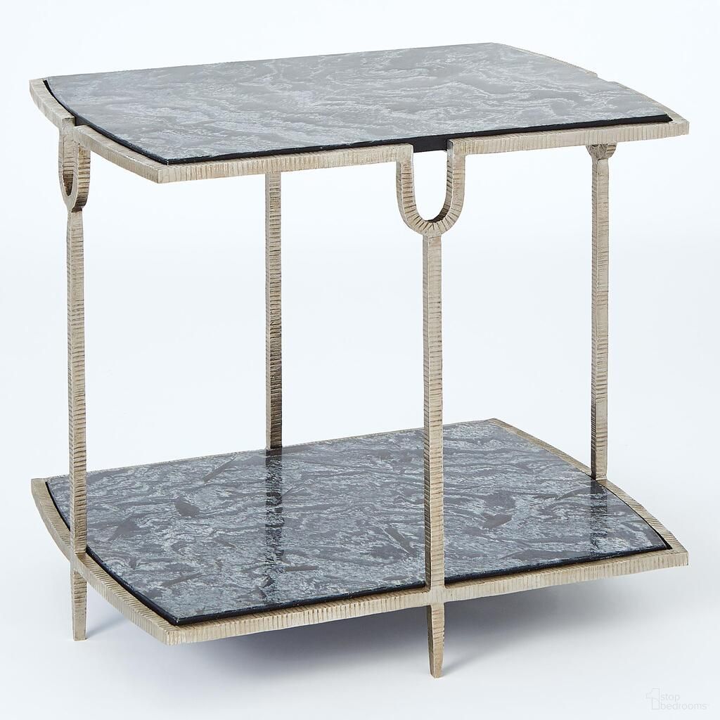 The appearance of Curve Side Table In Silver designed by Global Views in the modern / contemporary interior design. This silver piece of furniture  was selected by 1StopBedrooms from Curve Collection to add a touch of cosiness and style into your home. Sku: WDS9030-GV. Material: Marble.