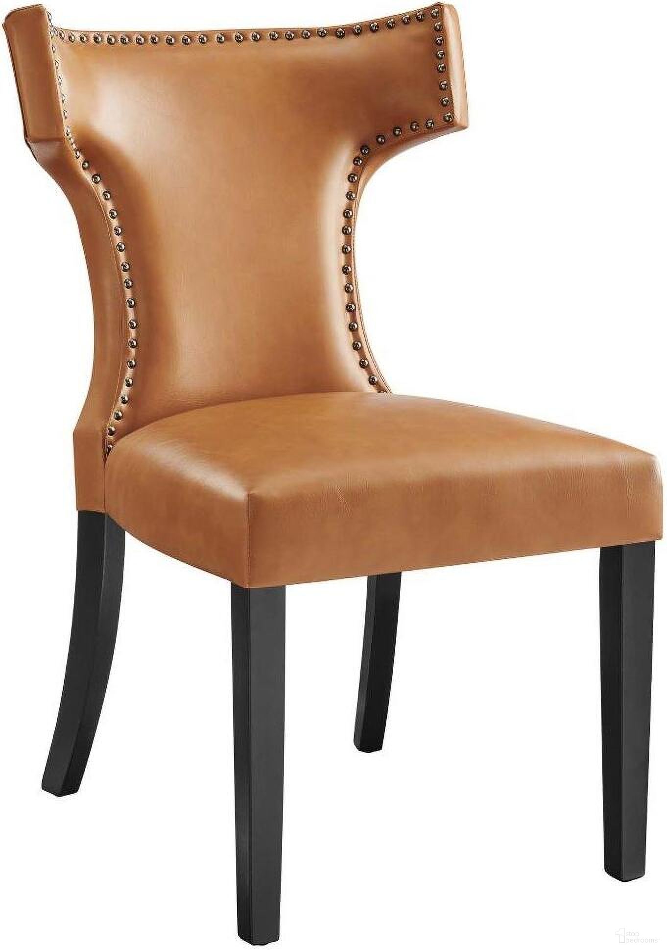 The appearance of Curve Tan Vegan Leather Dining Chair designed by Modway in the modern / contemporary interior design. This tan piece of furniture  was selected by 1StopBedrooms from Curve Collection to add a touch of cosiness and style into your home. Sku: EEI-2220-TAN. Material: Wood. Chair Type: Side Chair.