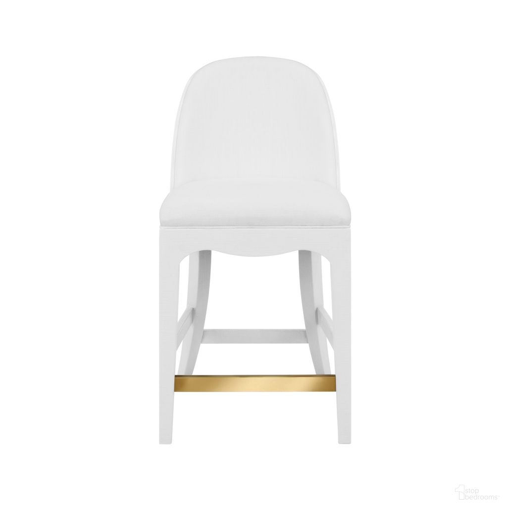 The appearance of Curved Counter Stool In White designed by Worlds Away in the transitional interior design. This white piece of furniture was selected by 1StopBedrooms from to add a touch of cosiness and style into your home. Sku: SADIE CS WH. Material: Solid Wood.