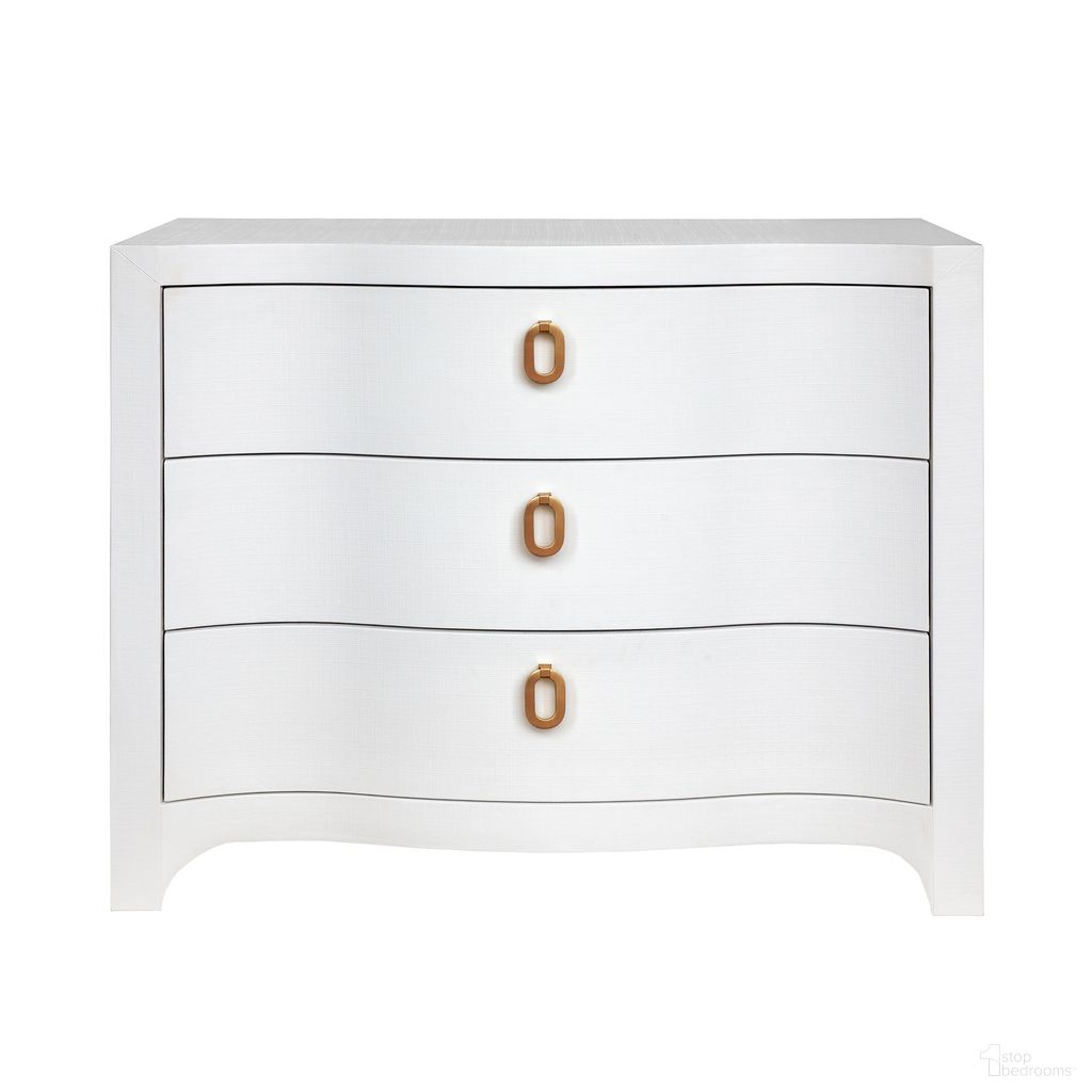 The appearance of Curved Front Chest In White designed by Worlds Away in the modern / contemporary interior design. This white piece of furniture was selected by 1StopBedrooms from to add a touch of cosiness and style into your home. Sku: CORA WH. Material: Solid Wood.