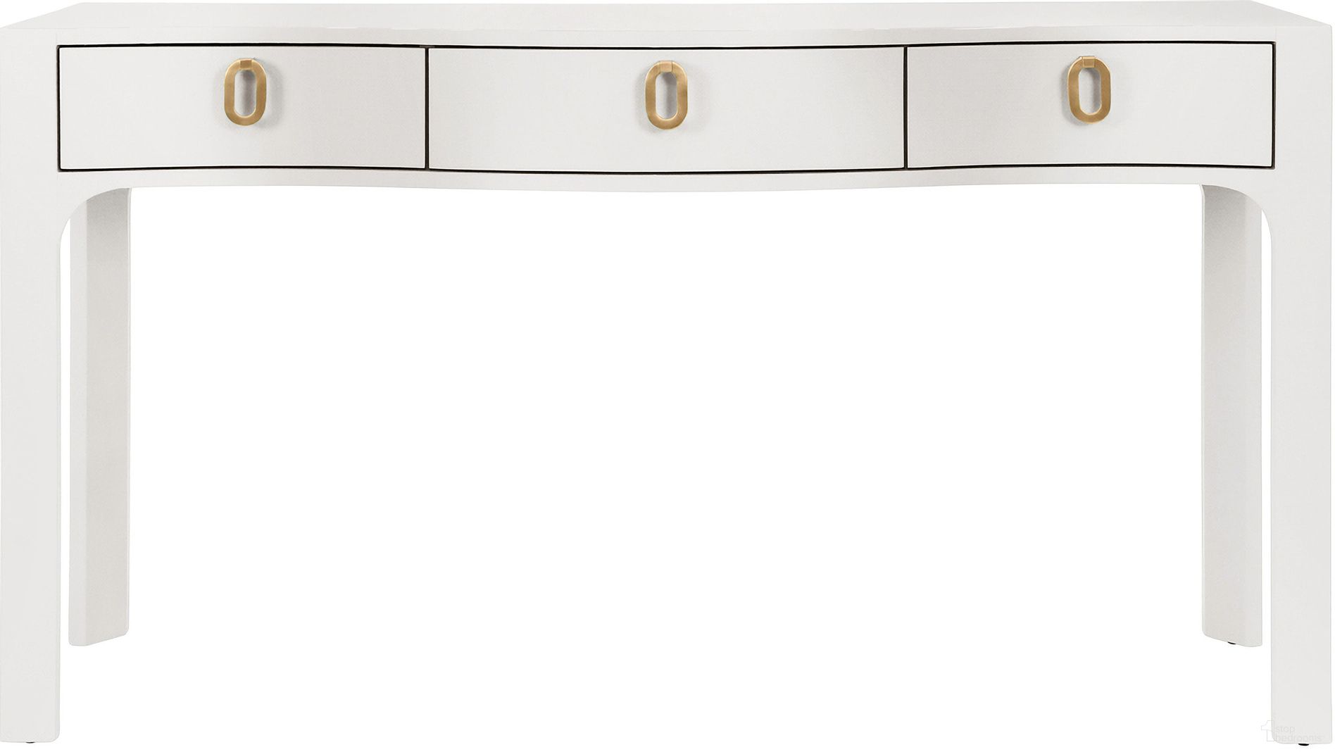 The appearance of Curved Front Console In White designed by Worlds Away in the modern / contemporary interior design. This white piece of furniture was selected by 1StopBedrooms from to add a touch of cosiness and style into your home. Sku: SABRINA WH. Material: Solid Wood.