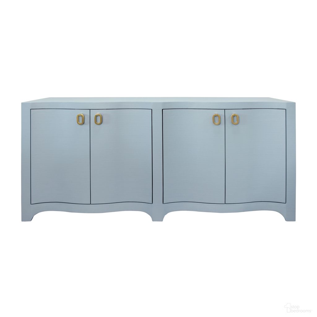 Curved Front Four Door Buffet In Blue