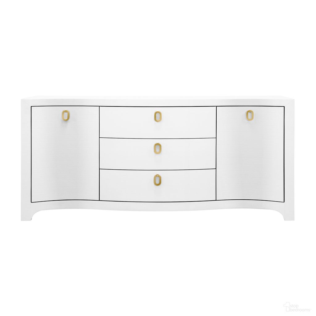 Curved Front Two Door Three Drawer Buffet In Brown