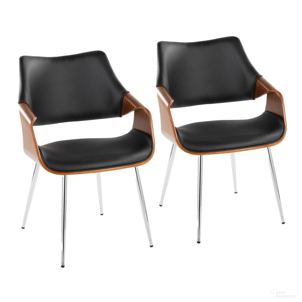 The appearance of Curvo High Back Chair Set of 2 In Walnut and Black designed by Lumisource in the modern / contemporary interior design. This walnut and black piece of furniture  was selected by 1StopBedrooms from Curvo Collection to add a touch of cosiness and style into your home. Sku: CH-CURVOHBPU-MTPR1 CHRWLBK2. Chair Type: Arm Chair. Material: Bentwood.