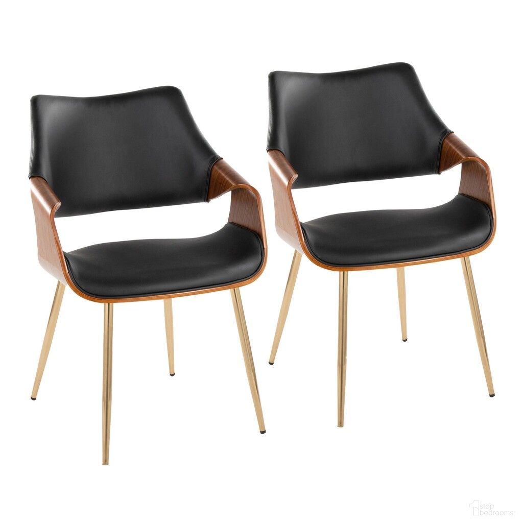 The appearance of Curvo High Back Chair Set of 2 In Walnut and Black designed by Lumisource in the modern / contemporary interior design. This walnut and black piece of furniture  was selected by 1StopBedrooms from Curvo Collection to add a touch of cosiness and style into your home. Sku: CH-CURVOHBPU-MTPR1 AUWLBK2. Chair Type: Arm Chair. Material: Bentwood.