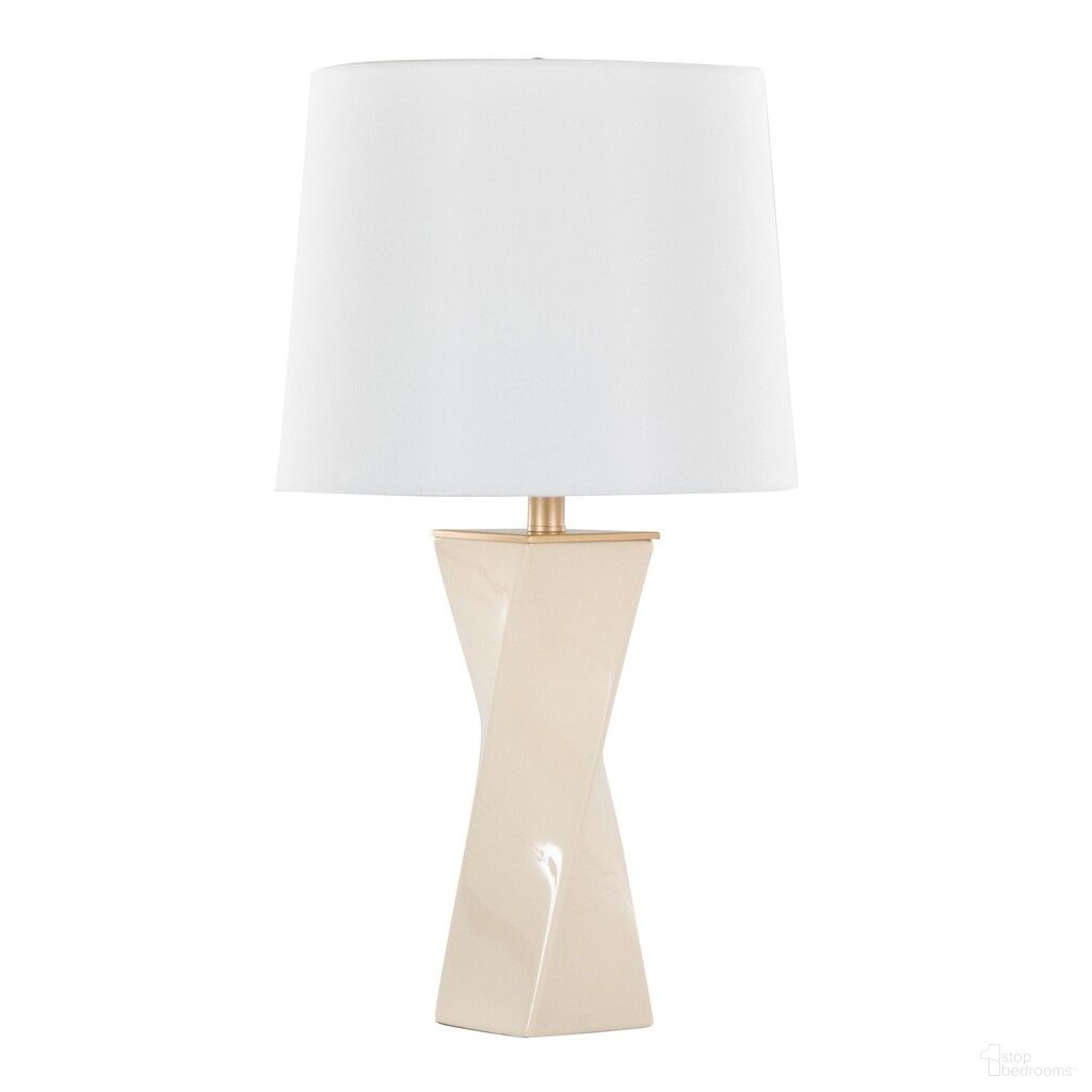 The appearance of Curvo Square 27 Inch Ceramic Table Lamp In Cream Ceramic and White Shade designed by Lumisource in the modern / contemporary interior design. This cream ceramic and white shade piece of furniture was selected by 1StopBedrooms from Curvo Collection to add a touch of cosiness and style into your home. Sku: LTL-CURVOSQ CRW. Material: Ceramic.