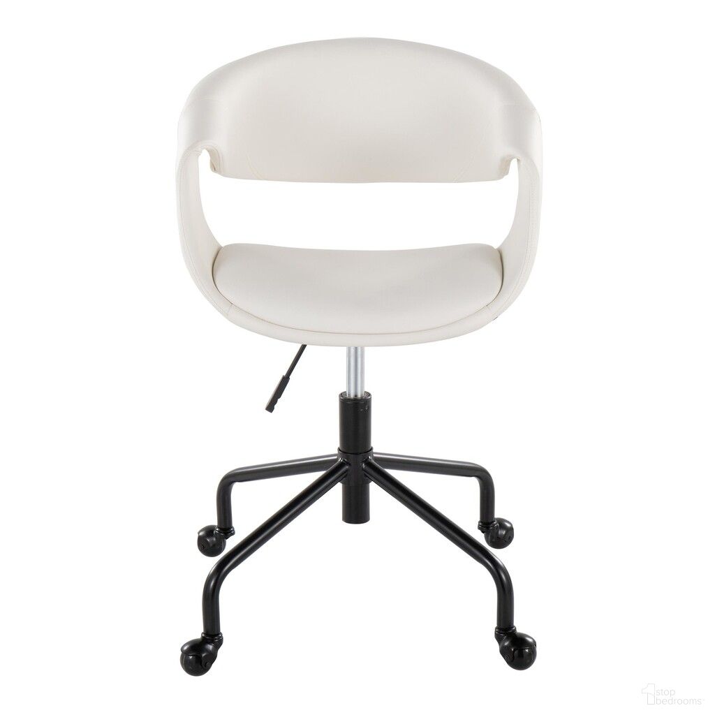 Curvo Upholstered 4 star Task Chair In Black and White