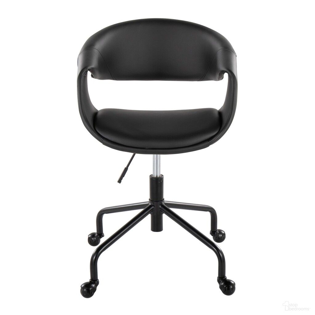 The appearance of Curvo Upholstered 4 star Task Chair In Black designed by Lumisource in the modern / contemporary interior design. This black piece of furniture  was selected by 1StopBedrooms from Curvo Collection to add a touch of cosiness and style into your home. Sku: OC-CURVOUPPU-CSTR1 BKBK1. Material: Foam.