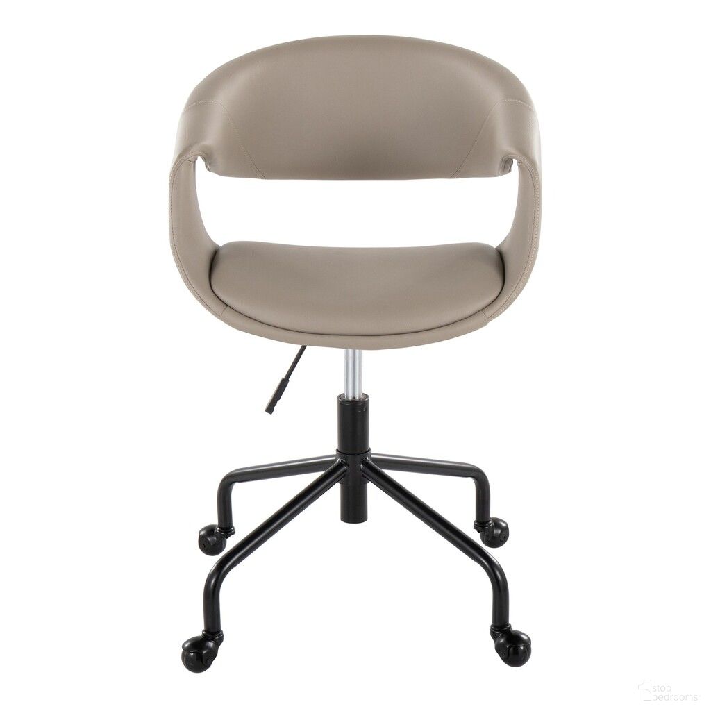Curvo Upholstered 4 star Task Chair In Light Grey and Black