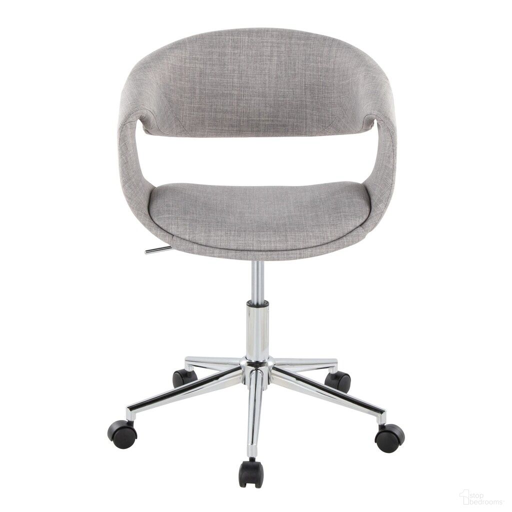 The appearance of Curvo Upholstered 5 star Task Chair In Grey and Chrome designed by Lumisource in the modern / contemporary interior design. This grey and chrome piece of furniture was selected by 1StopBedrooms from Curvo Collection to add a touch of cosiness and style into your home. Sku: OC-CURVOUPFB-5CSTR1 CHRGY1. Material: Foam.