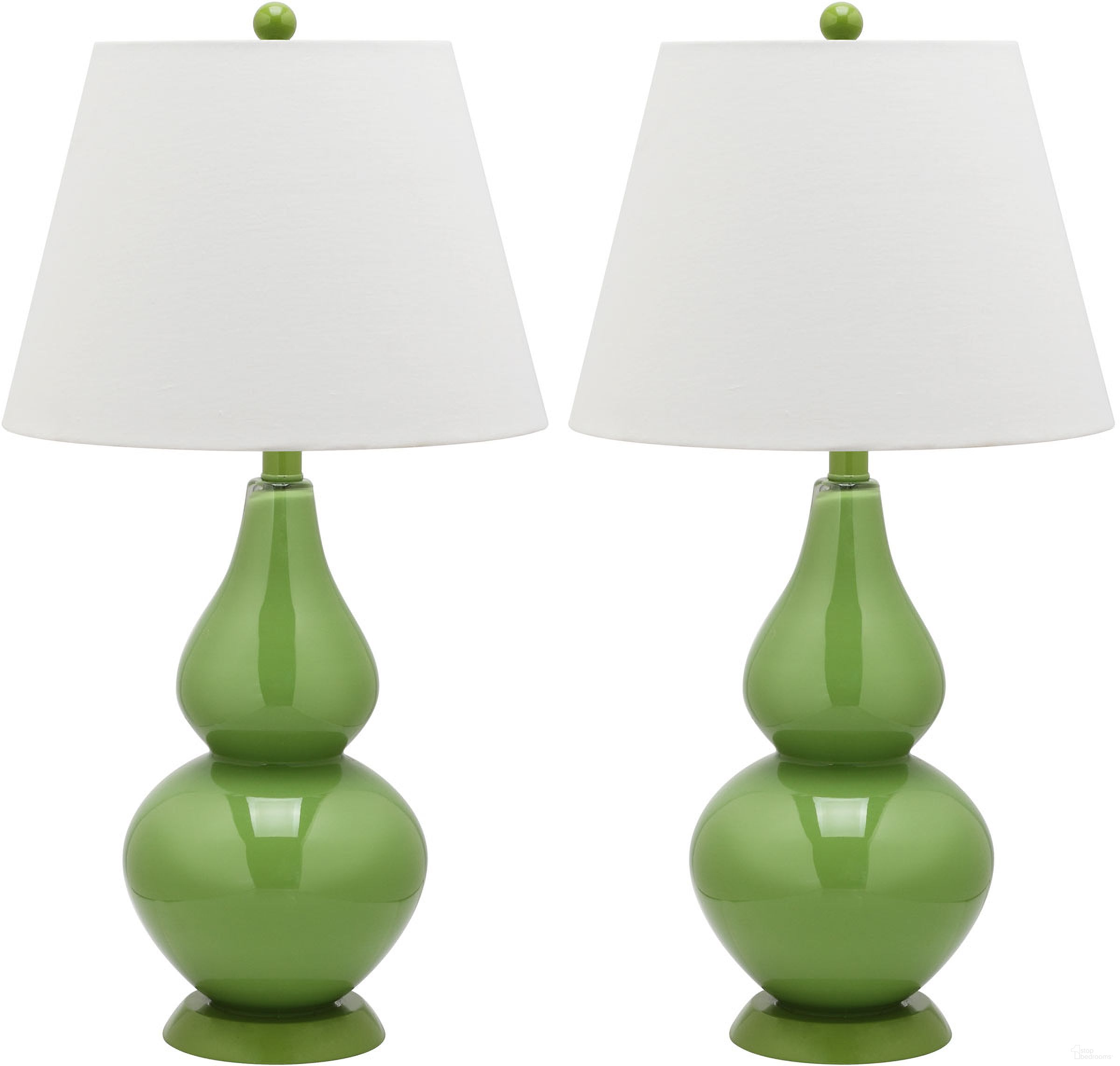 Cybil Green and Off-White 26 Inch Double Gourd Lamp Set of 2