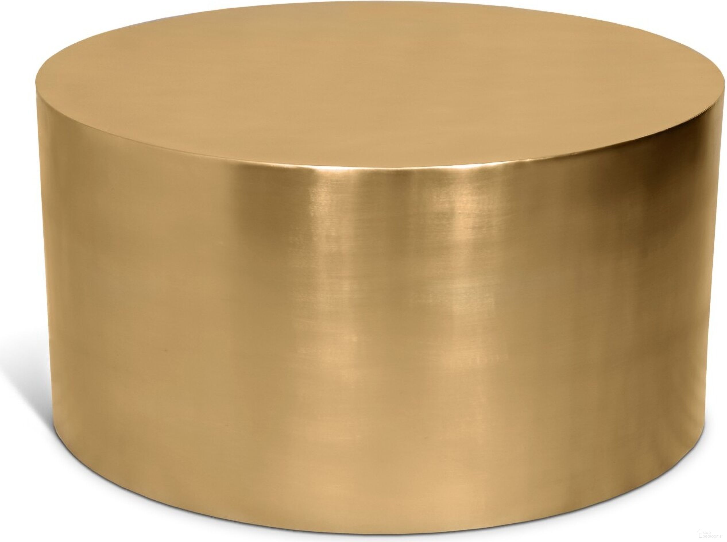 Cylinder Coffee Table In Brushed Gold