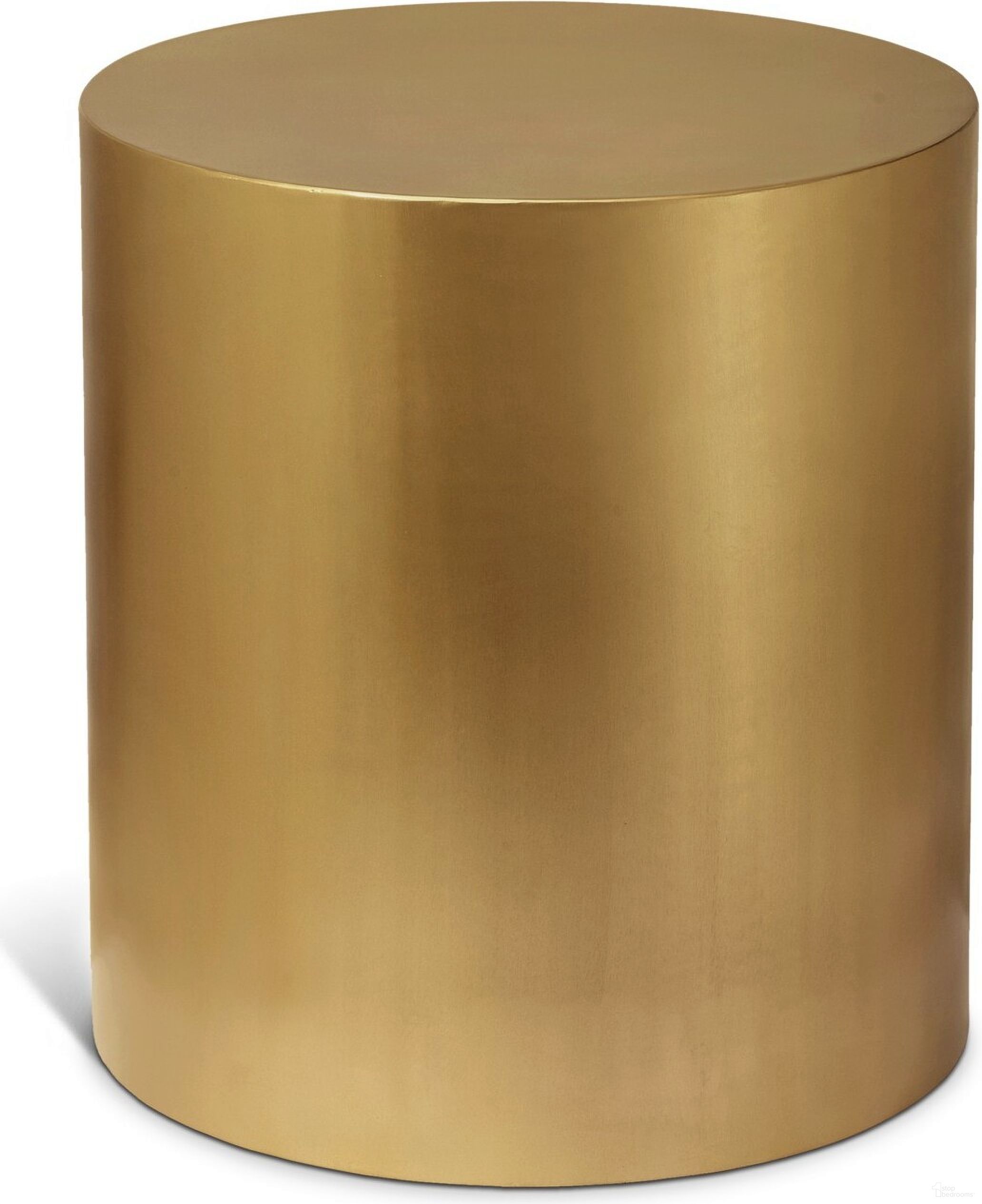 The appearance of Cylinder End Table In Brushed Gold designed by Meridian in the modern / contemporary interior design. This brushed gold piece of furniture  was selected by 1StopBedrooms from Cylinder Collection to add a touch of cosiness and style into your home. Sku: 296-ET. Material: Iron.
