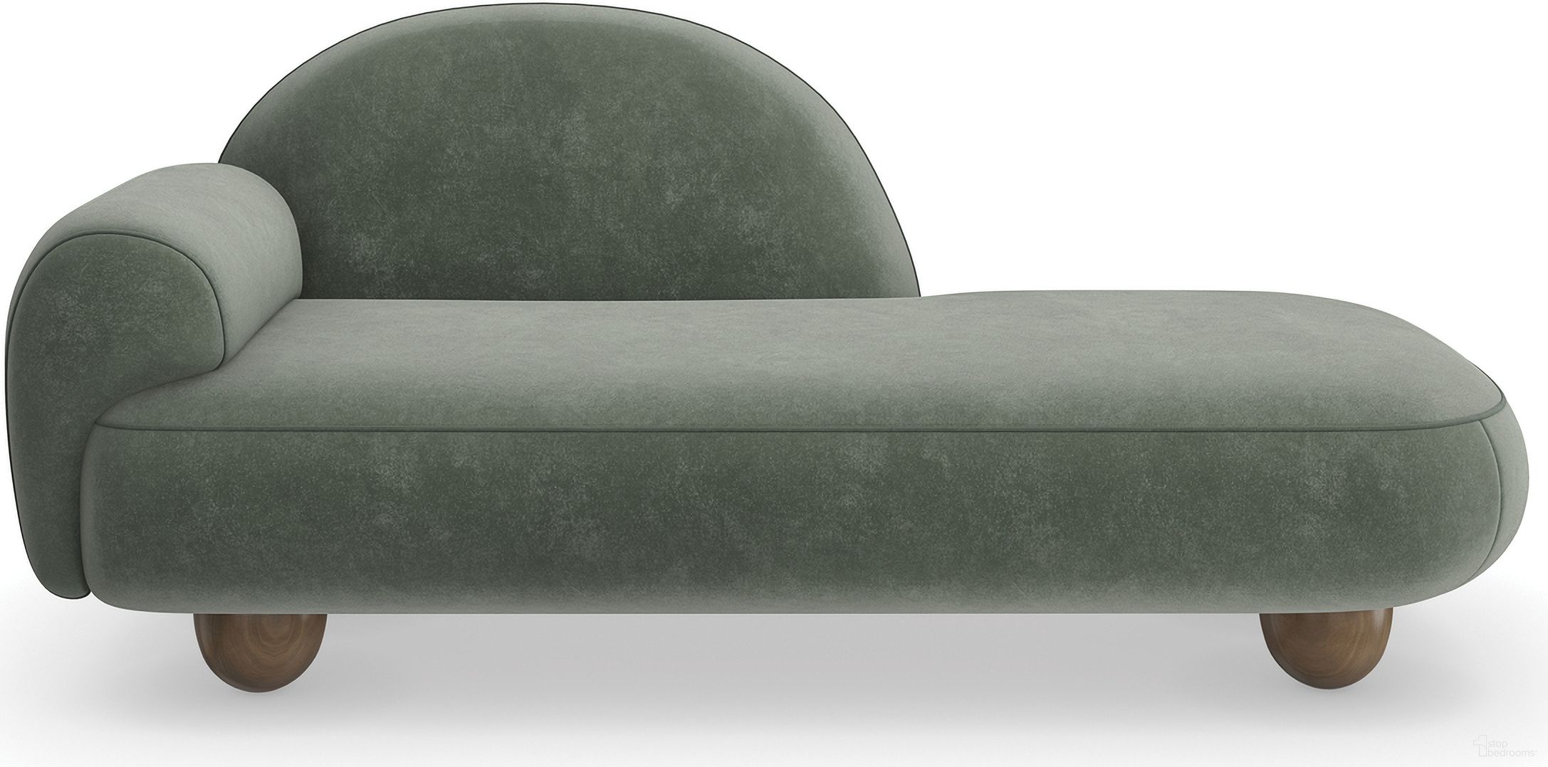 The appearance of Cypress Chaise In Green designed by Caracole in the modern / contemporary interior design. This green piece of furniture  was selected by 1StopBedrooms from Cypress Collection to add a touch of cosiness and style into your home. Sku: M150-023-071-A. Material: Walnut.