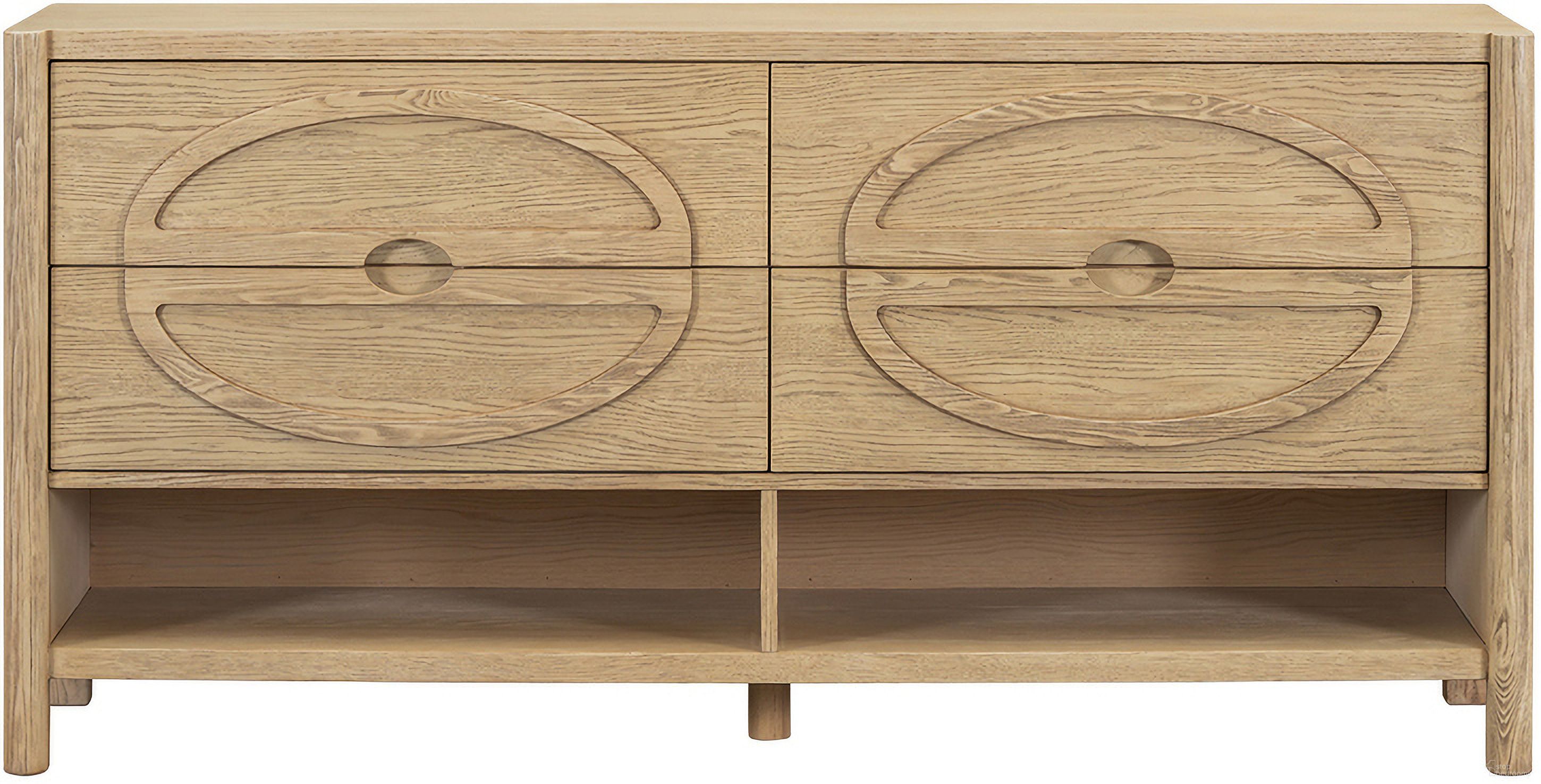 The appearance of Cypress Natural Oak Veneer Contempory 68 Inch Dresser In Brown designed by Salted Oak in the modern / contemporary interior design. This brown piece of furniture was selected by 1StopBedrooms from Cypress Collection to add a touch of cosiness and style into your home. Sku: STO2202-RWO. Material: Wood.