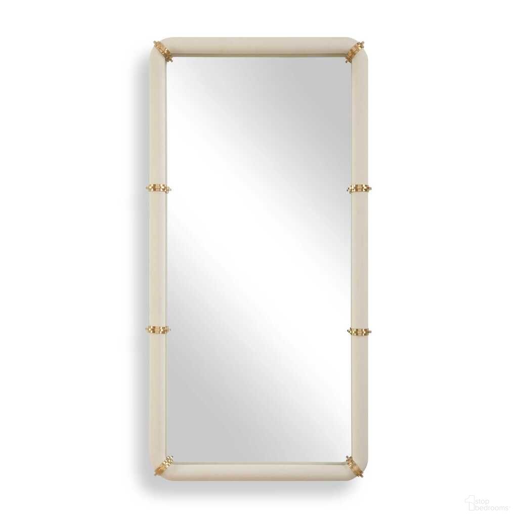 The appearance of Cyprus Leather Mirror In White designed by Uttermost in the coastal interior design. This white piece of furniture  was selected by 1StopBedrooms from Cyprus Collection to add a touch of cosiness and style into your home. Sku: 08332. Material: Metal.