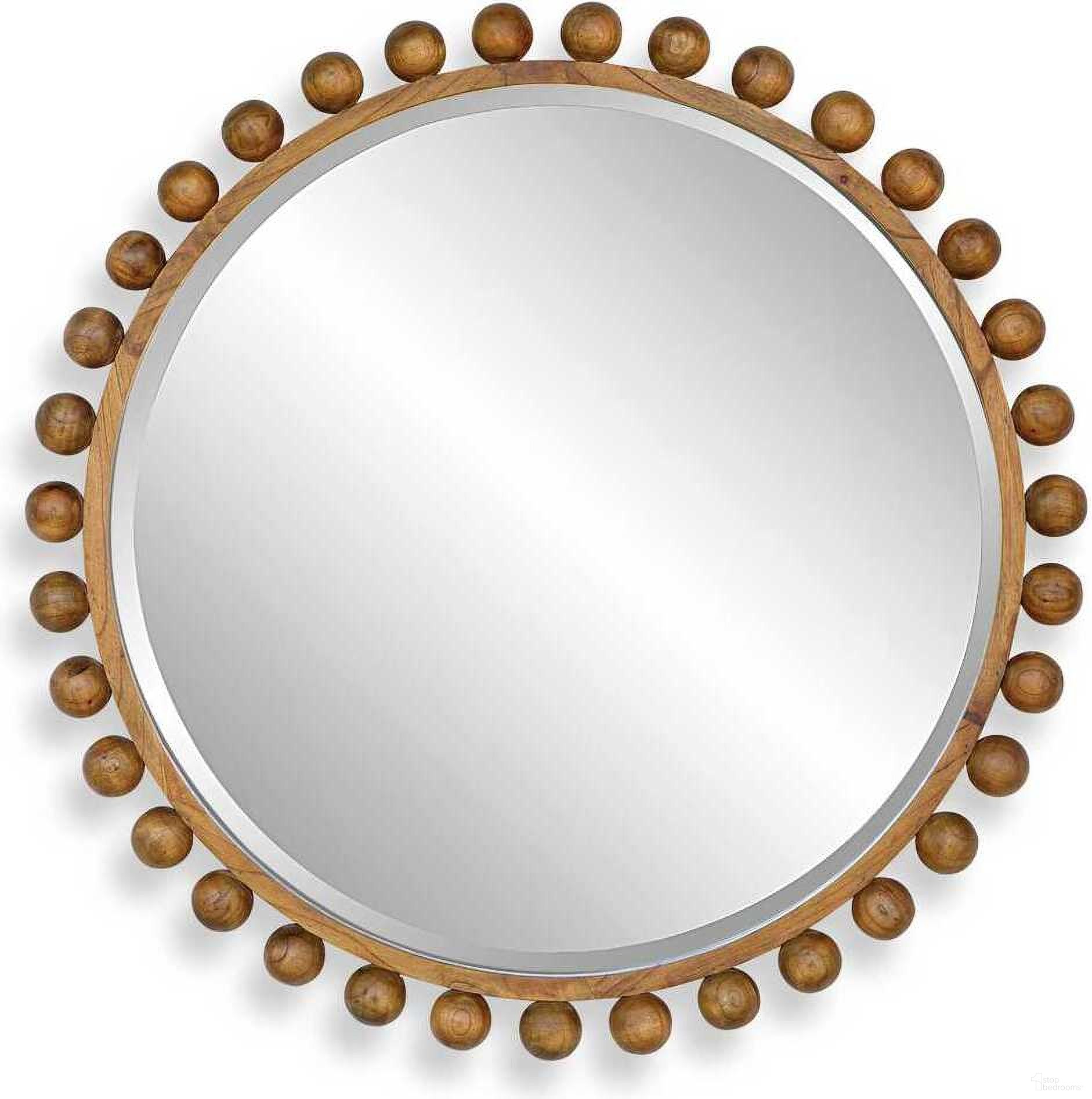 The appearance of Cyra Wood Beaded Round Mirror In Brown designed by Uttermost in the modern / contemporary interior design. This brown piece of furniture  was selected by 1StopBedrooms from Cyra Collection to add a touch of cosiness and style into your home. Sku: 08176. Material: Wood.