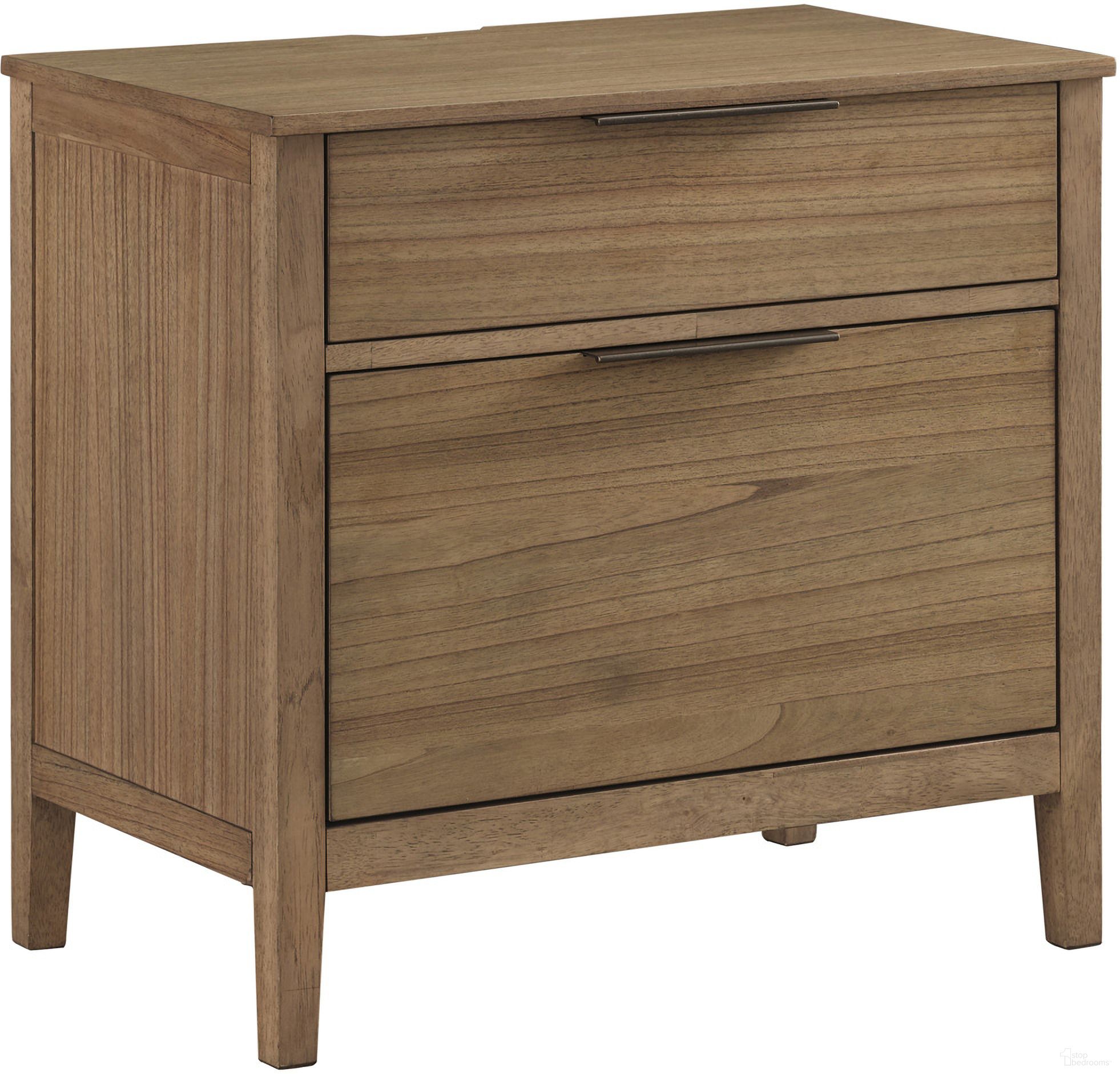 The appearance of Cyrus 2 Drawer Nightstand In Almond Bisque designed by Aspenhome in the transitional interior design. This bisque piece of furniture  was selected by 1StopBedrooms from Cyrus Collection to add a touch of cosiness and style into your home. Sku: I3046-450. Material: Wood.