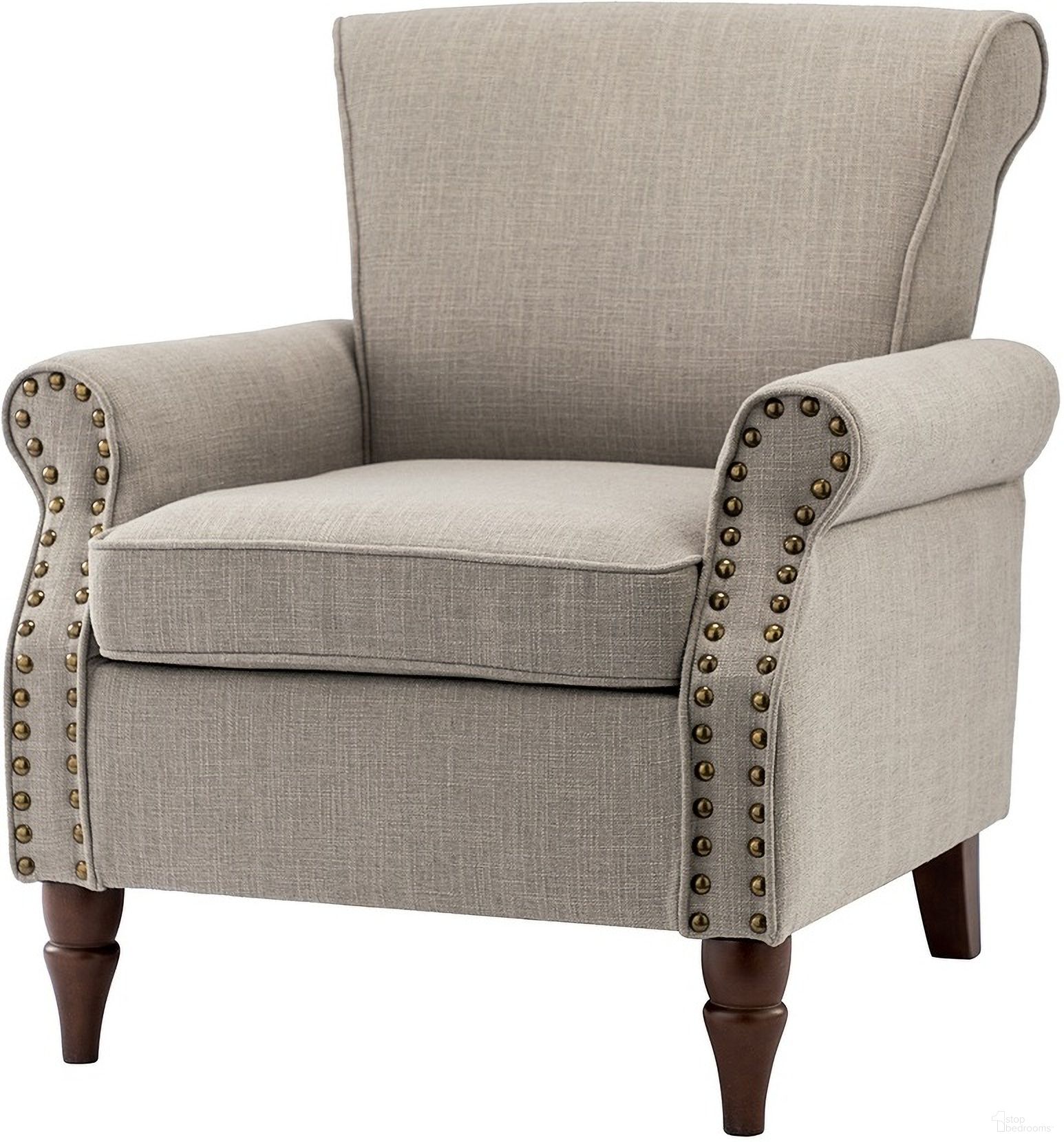 The appearance of Cythnus Armchair In Grey designed by Karat Home in the modern / contemporary interior design. This grey piece of furniture  was selected by 1StopBedrooms from Cythnus Collection to add a touch of cosiness and style into your home. Sku: CHWH0479-GREY. Material: Linen Look Fabric.