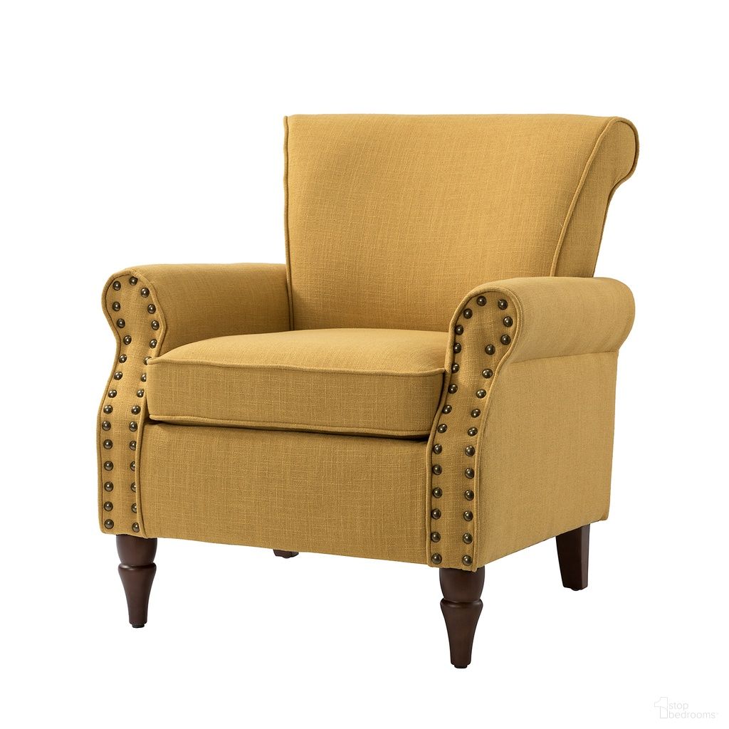 The appearance of Cythnus Armchair In Mustard designed by Karat Home in the modern / contemporary interior design. This mustard piece of furniture was selected by 1StopBedrooms from Cythnus Collection to add a touch of cosiness and style into your home. Sku: CHWH0479-MUS. Material: Linen Look Fabric.