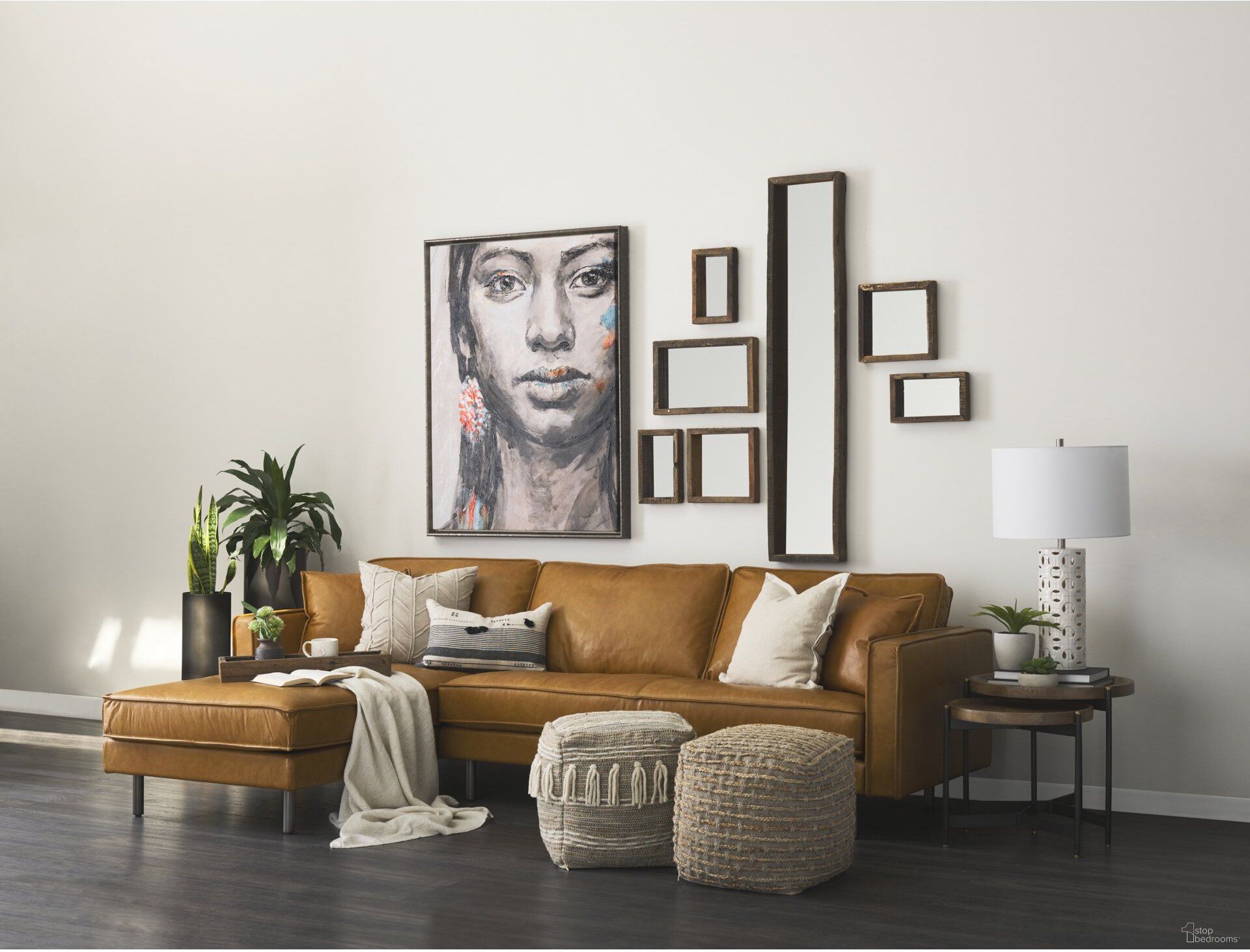 The appearance of D'Arcy Leather Left Chaise Sectional In Tan designed by Mercana in the modern / contemporary interior design. This tan piece of furniture  was selected by 1StopBedrooms from D'Arcy Collection to add a touch of cosiness and style into your home. Sku: 69647-AB. Material: Leather.