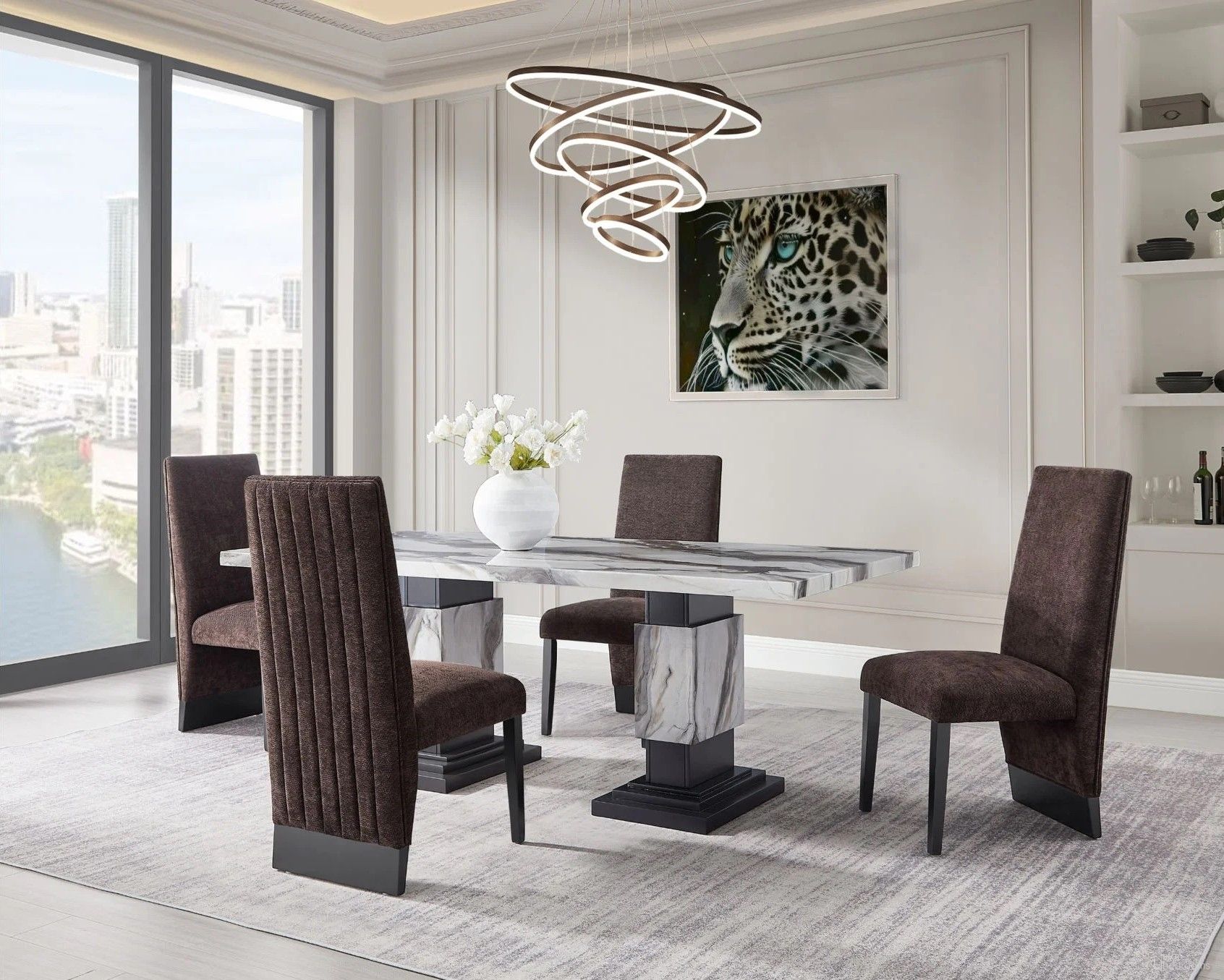 D12 Dining Room Set In Brown