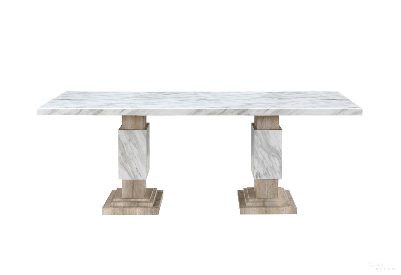 The appearance of D12 Dining Table In Natural designed by Global Furniture USA in the modern / contemporary interior design. This natural piece of furniture  was selected by 1StopBedrooms from D12DT Collection to add a touch of cosiness and style into your home. Sku: D12DT-NATURAL-BS;D12DT-NATURAL-T. Table Base Style: Double Pedestal. Material: MDF. Table Top Shape: Rectangular. Size: 82" x 40".