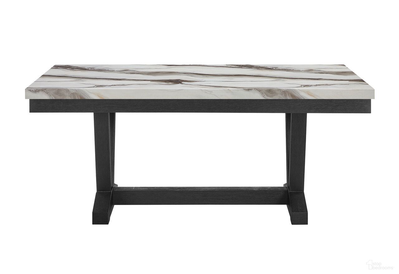 The appearance of D1319 Dining Table In Black and White designed by Global Furniture USA in the modern / contemporary interior design. This black/white piece of furniture  was selected by 1StopBedrooms from D1319DT Collection to add a touch of cosiness and style into your home. Sku: D1319DT-BLK/WHT. Table Base Style: Trestle. Material: Faux Marble. Table Top Shape: Rectangular. Size: 72" x 42".