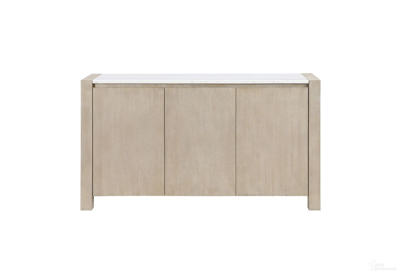 The appearance of D1321 Buffet with Real Marble Top In Natural and White designed by Global Furniture USA in the modern / contemporary interior design. This natural/white piece of furniture  was selected by 1StopBedrooms from D1321 Collection to add a touch of cosiness and style into your home. Sku: D1321-BUFFET. Material: Marble.