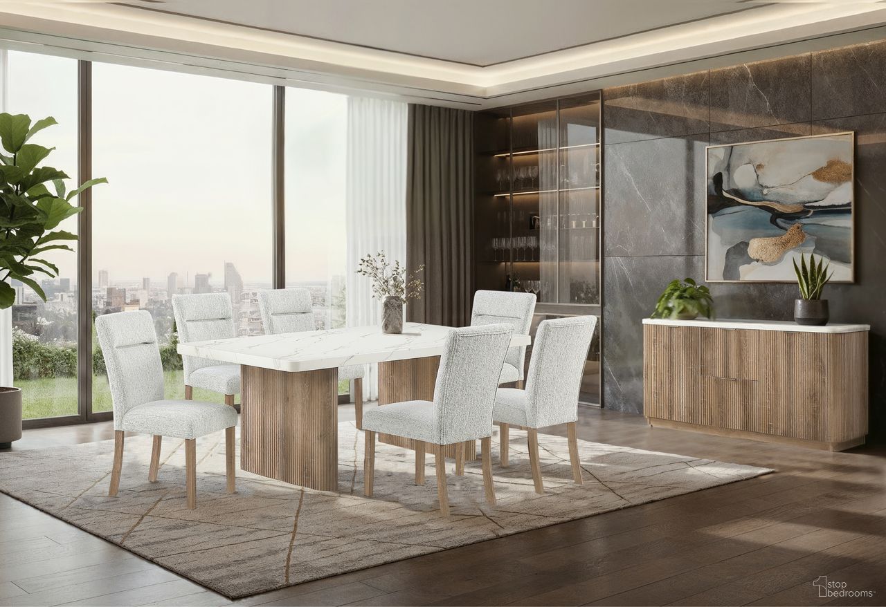 D2504 Dining Room Set In White and Grey