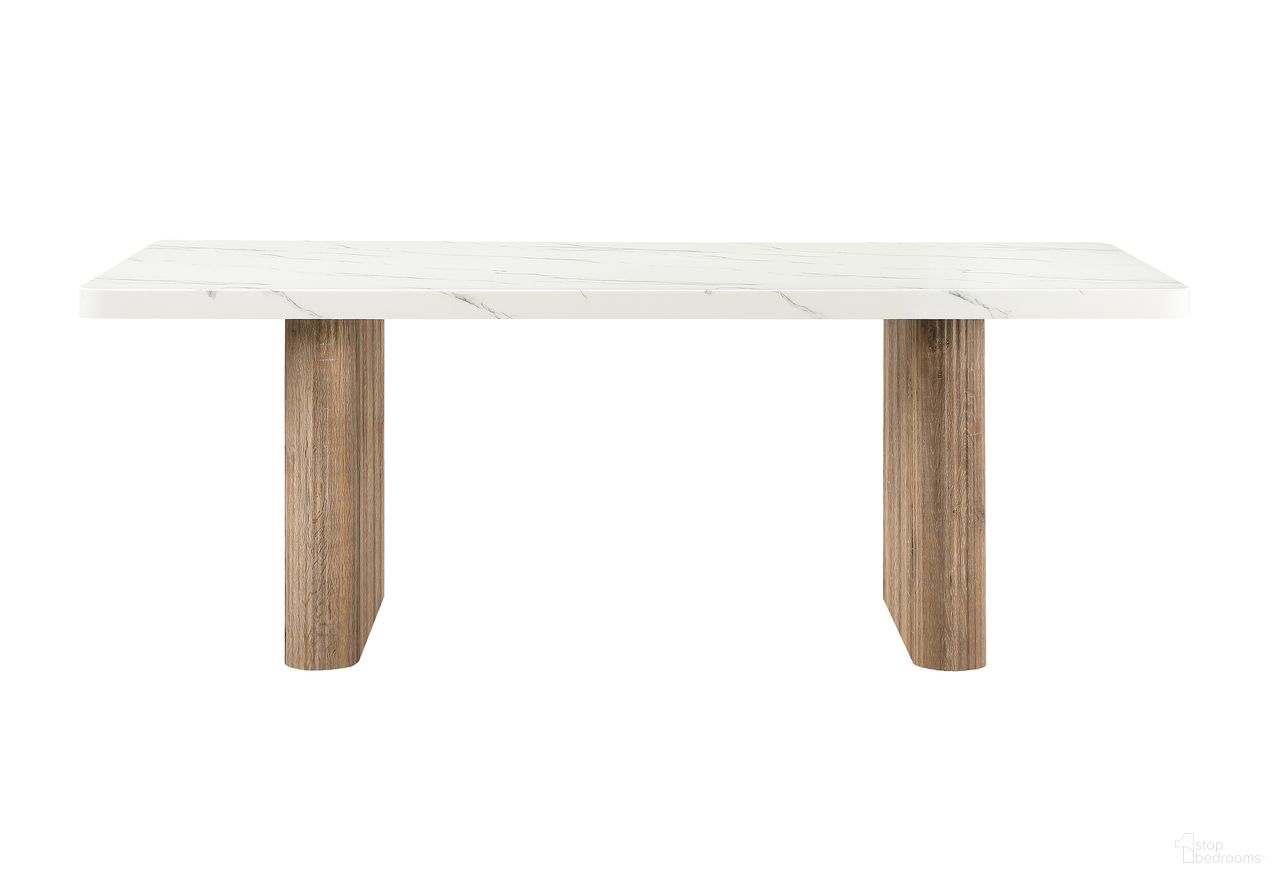 The appearance of D2504 Dining Table In White and Grey designed by Global Furniture USA in the modern / contemporary interior design. This white and grey piece of furniture  was selected by 1StopBedrooms from D2504 Collection to add a touch of cosiness and style into your home. Sku: D2504DT-BS;D2504DT-T. Table Base Style: Double Pedestal. Material: MDF. Table Top Shape: Rectangular. Size: 39" x 82".