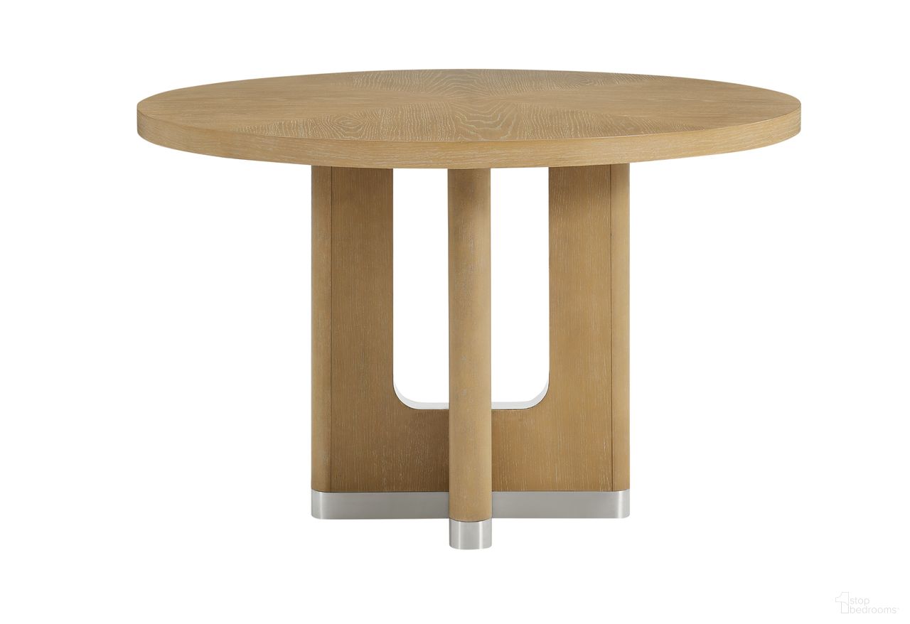 The appearance of D3124 48 Inch Dining Table In Natural designed by Global Furniture USA in the modern / contemporary interior design. This natural piece of furniture  was selected by 1StopBedrooms from D3124 Collection to add a touch of cosiness and style into your home. Sku: D3124DT-NAT 48". Table Base Style: Pedestal. Table Top Shape: Round. Material: Fabric. Size: 48".
