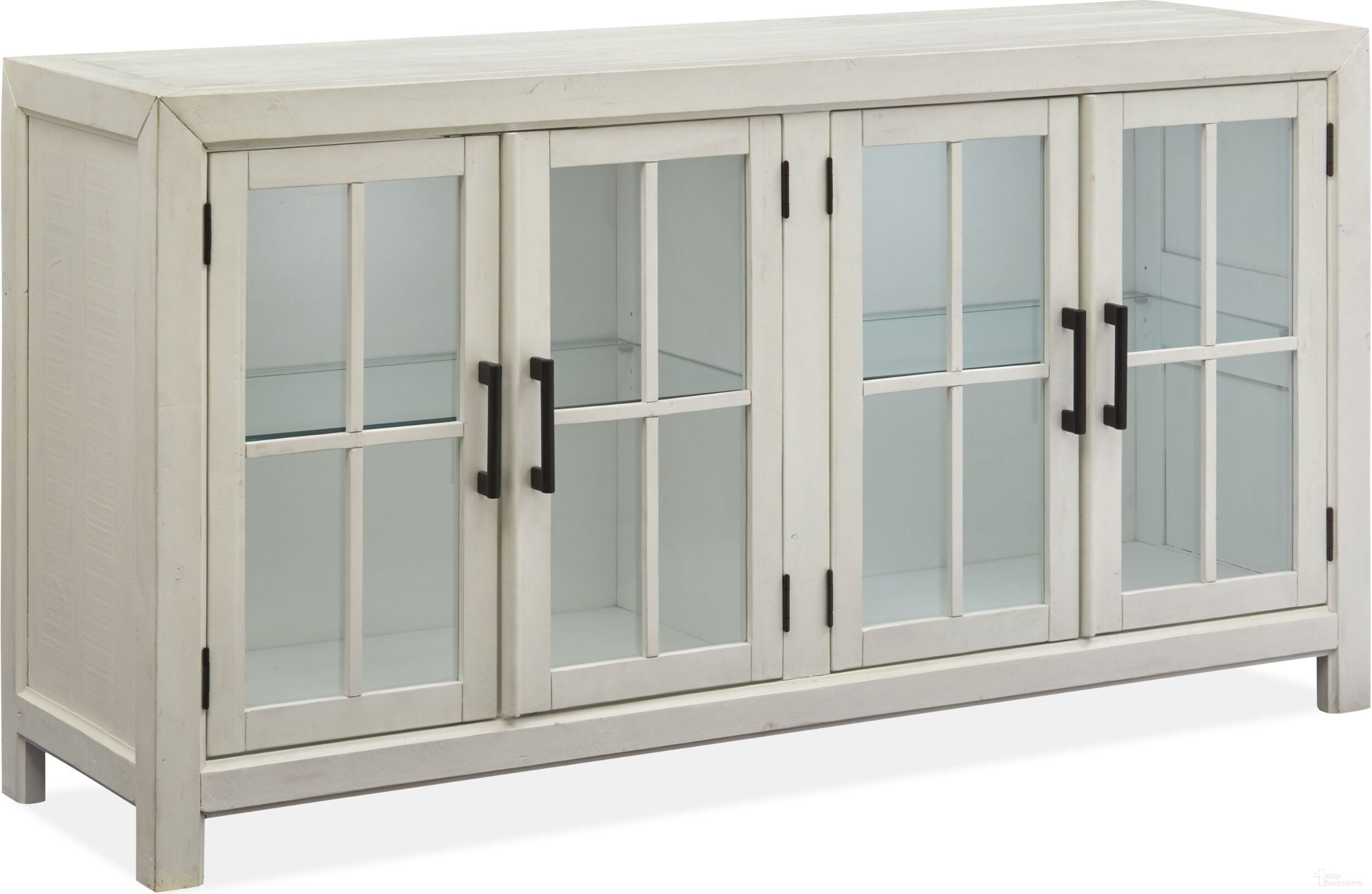 The appearance of Bronwyn Chalk White Buffet Curio designed by Magnussen in the country / farmhouse interior design. This white piece of furniture was selected by 1StopBedrooms from Bronwyn Collection to add a touch of cosiness and style into your home. Sku: D4436-04. Material: Pine.
