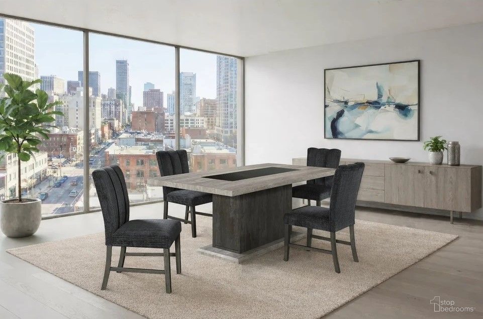 D8030 Dining Room Set In Black and Brown