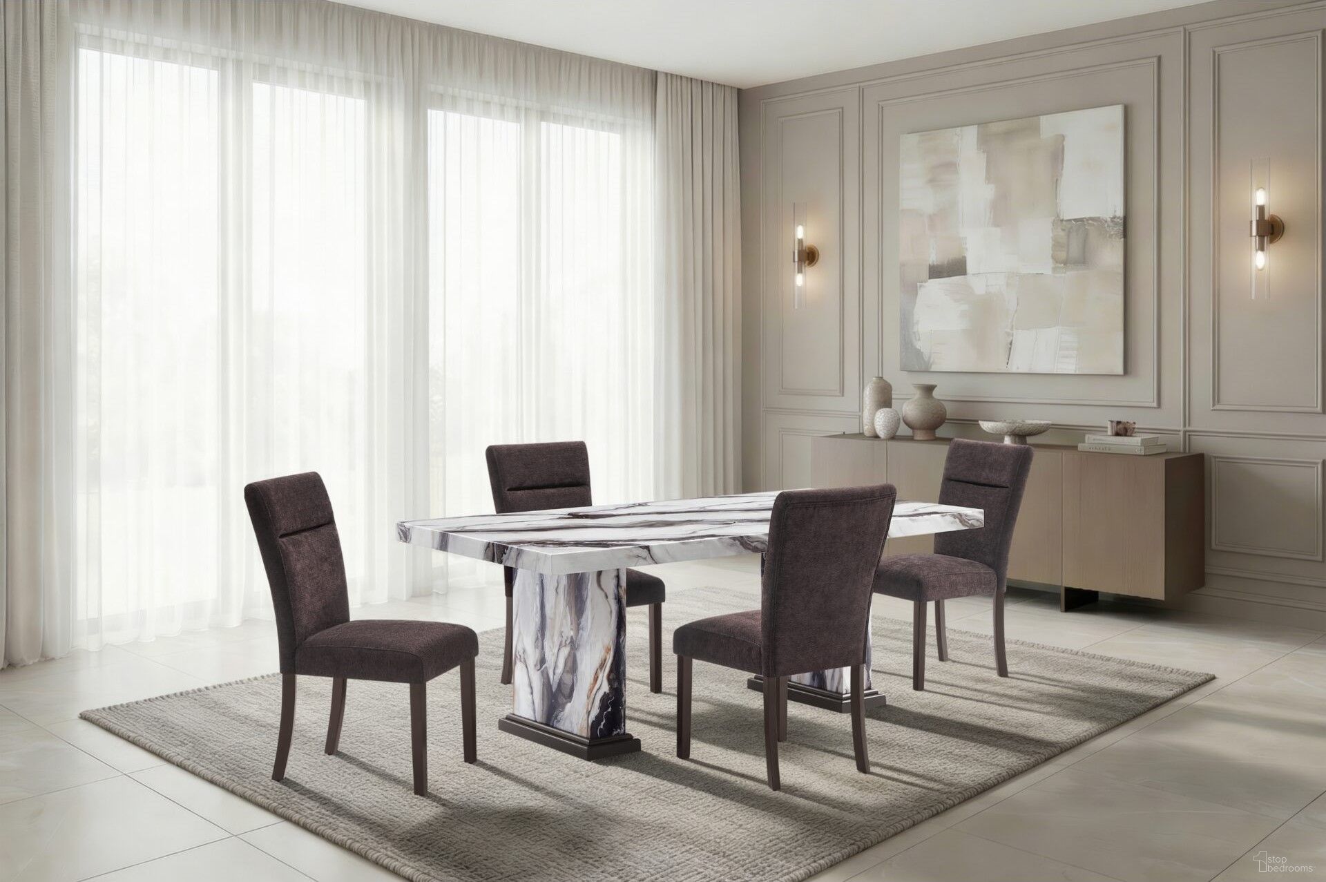 D8212 Dining Room Set In Light Brown
