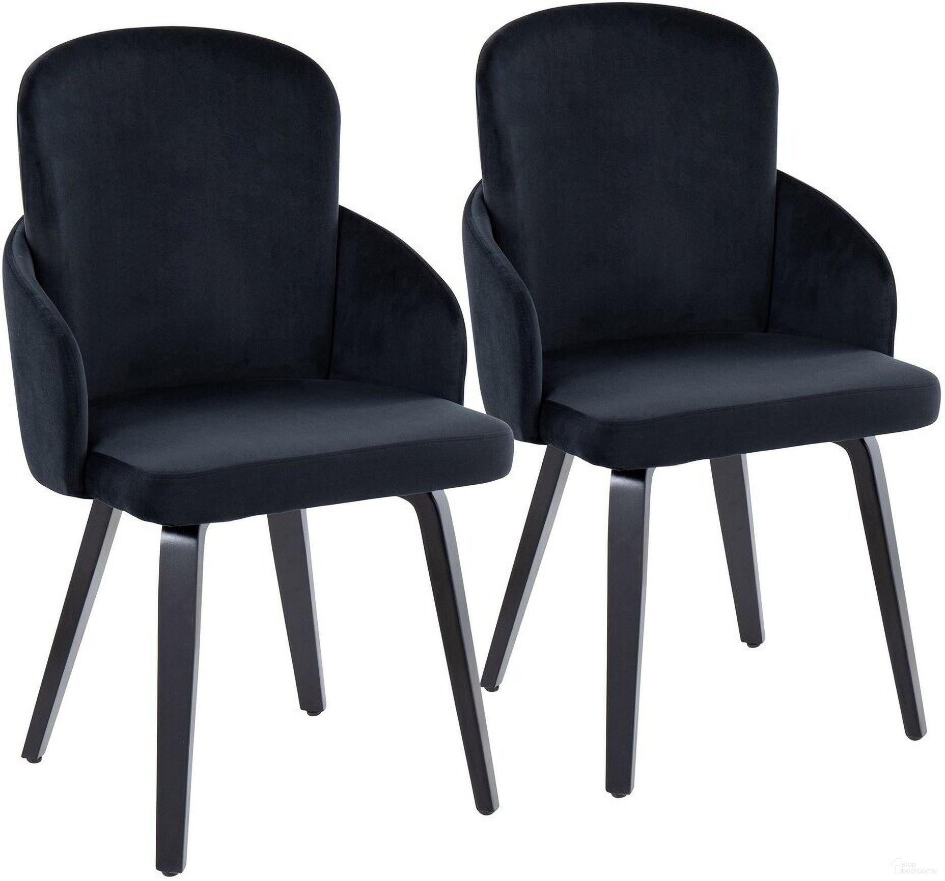 The appearance of Dahlia Dining Chair Set of 2 In Black designed by Lumisource in the modern / contemporary interior design. This black black piece of furniture was selected by 1StopBedrooms from Dahlia Collection to add a touch of cosiness and style into your home. Sku: CH-DAHLIA2-W BKVBK2. Material: Wood. Chair Type: Side Chair.