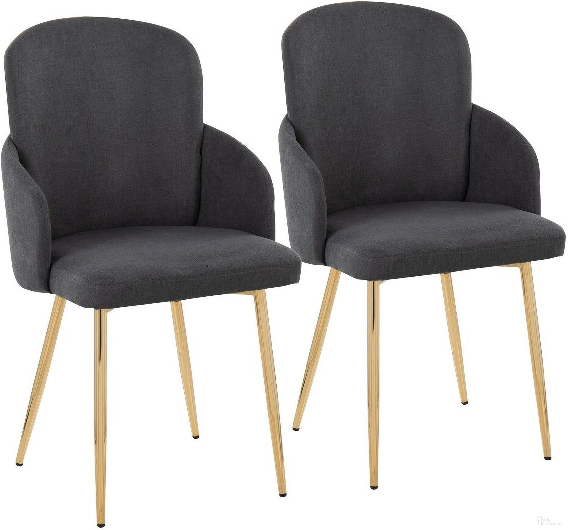 The appearance of Dahlia Dining Chair Set of 2 In Gold designed by Lumisource in the modern / contemporary interior design. This gold piece of furniture was selected by 1StopBedrooms from Dahlia Collection to add a touch of cosiness and style into your home. Sku: CH-DAHLIA2 AUFGY2. Material: Metal. Chair Type: Side Chair.