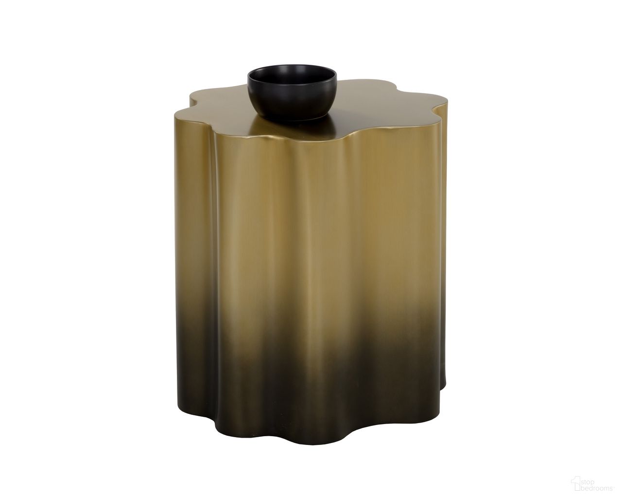 Dahlia End Table In Gold and Brown